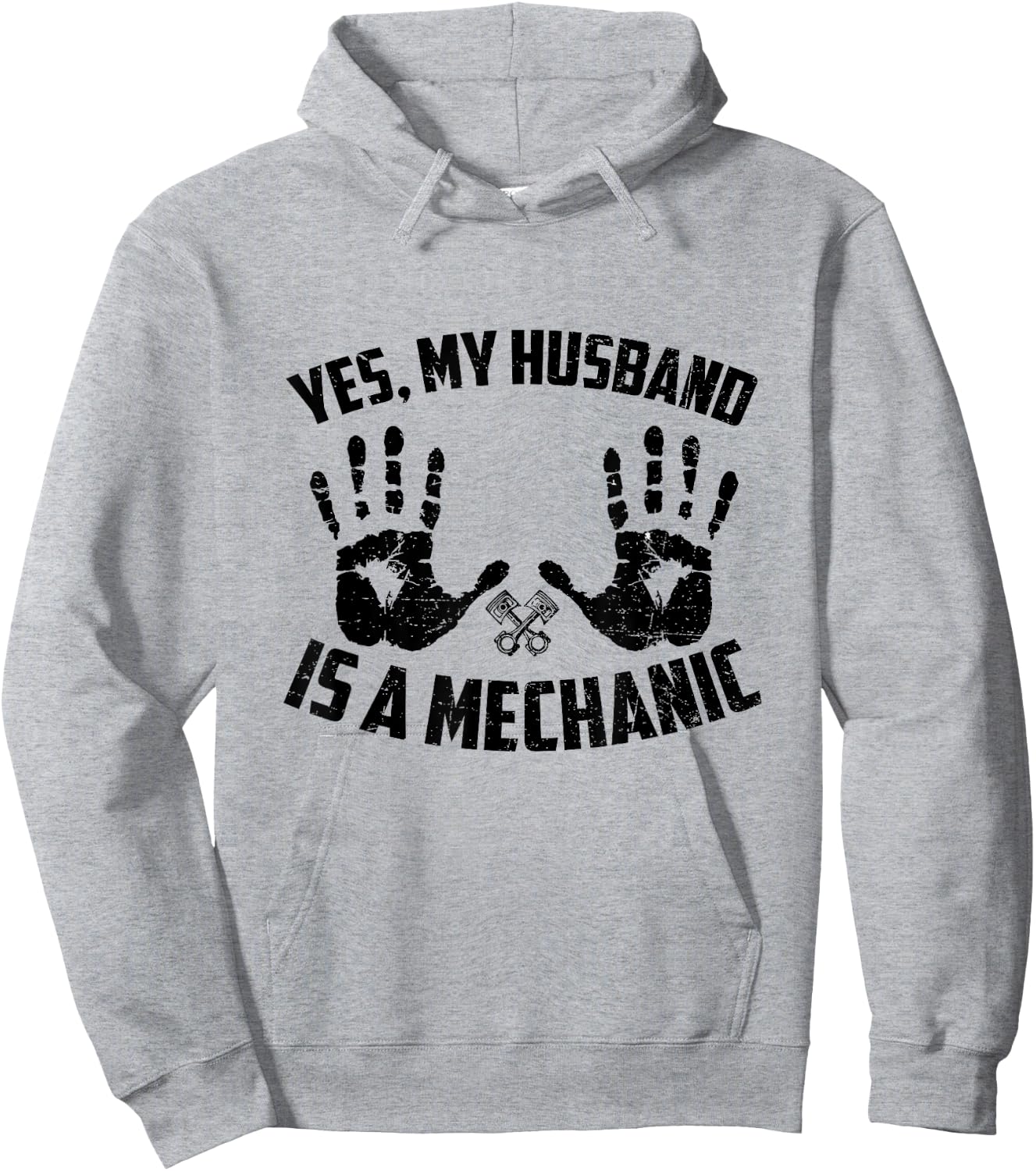Yes My Husband Is A Mechanic Funny Mechanical Wife Saying Hoodie - Hoodie | Ash