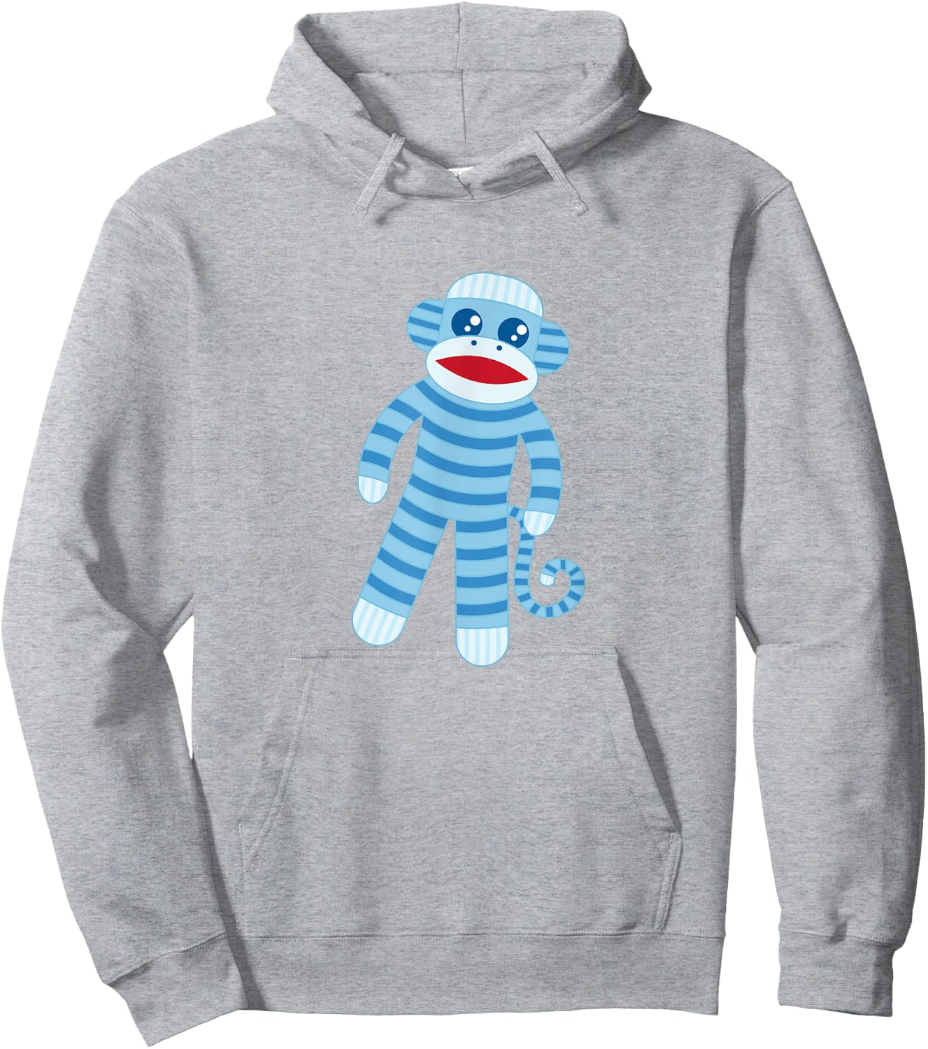 Cute Blue Striped Sock Monkey Hoodie - Hoodie | Ash