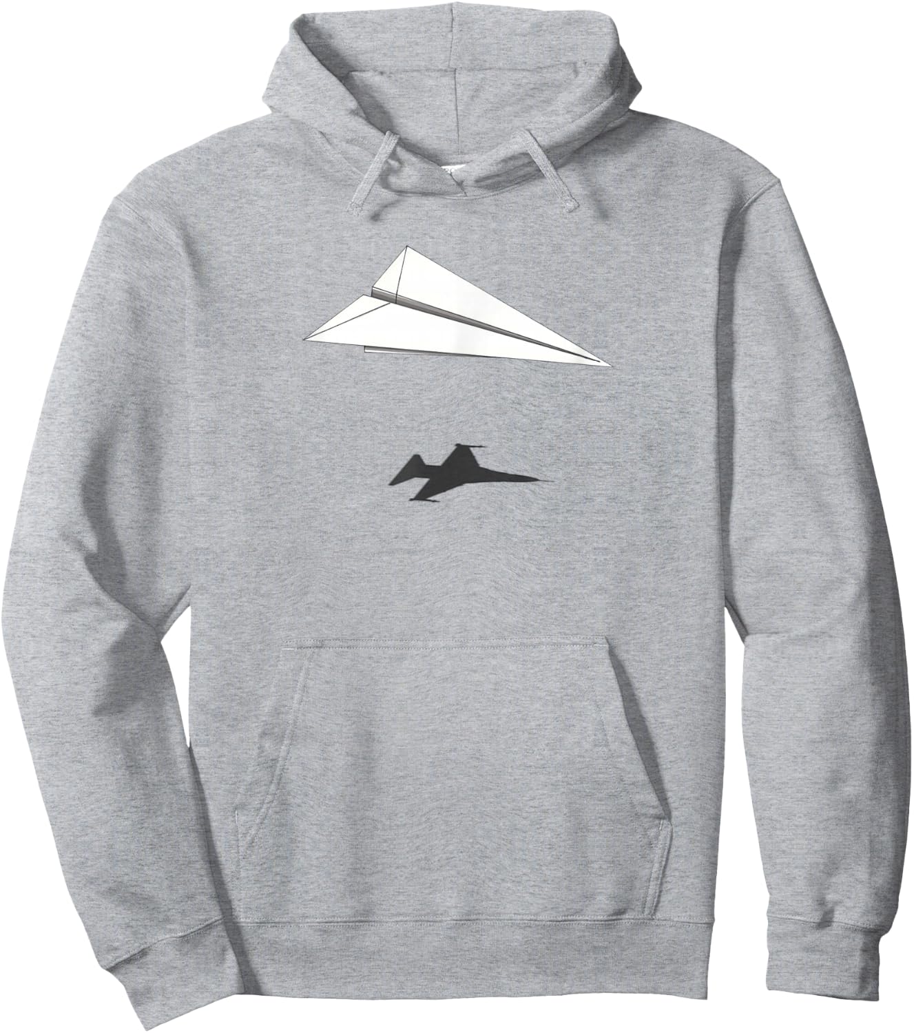 Paper Airplane Shadow F-16 Fighting Falcon Hoodie - Hoodie | Ash