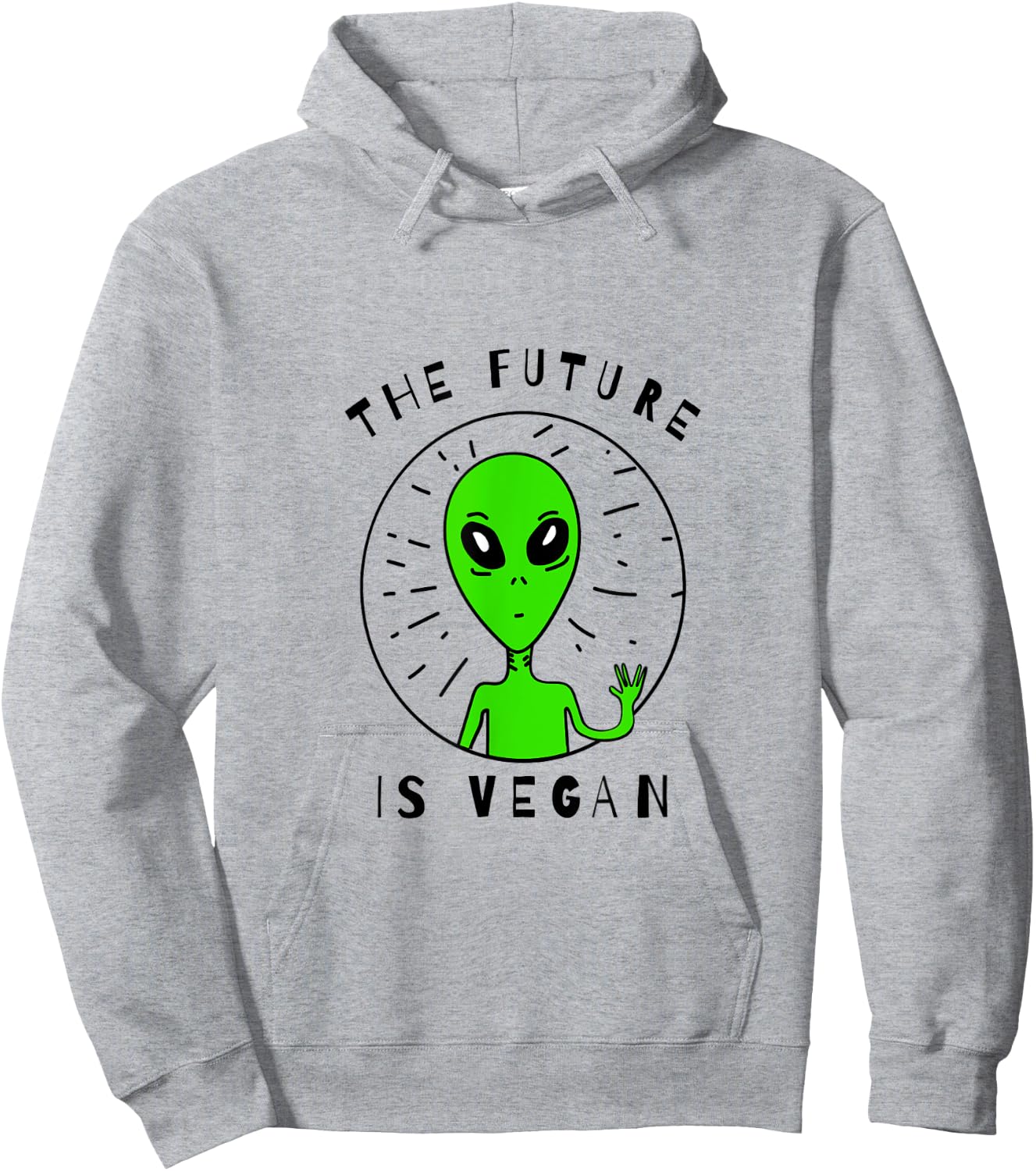 The Future Is Vegan Vegan Alien Peace and Love Vegan Shirt Hoodie - Hoodie | Ash