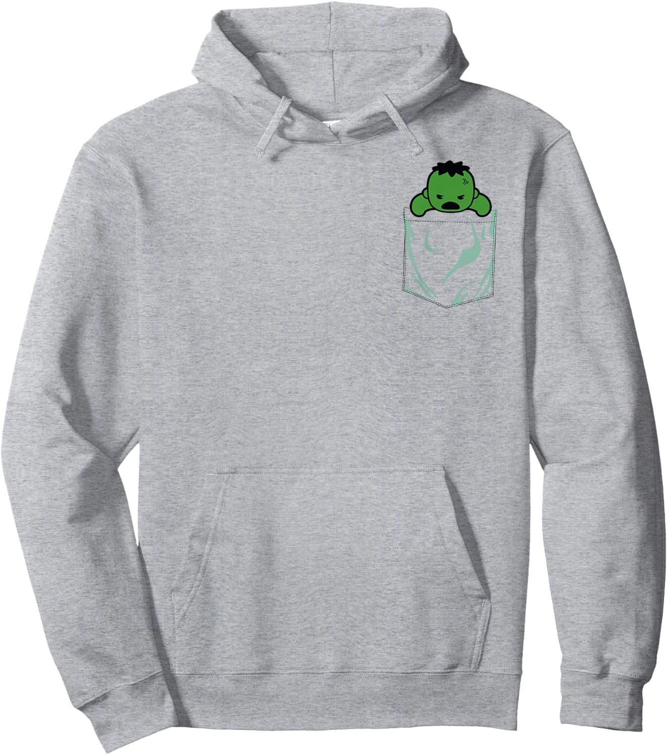 Marvel Incredible Hulk Left Chest Pocket Graphic Hoodie - Hoodie | Ash