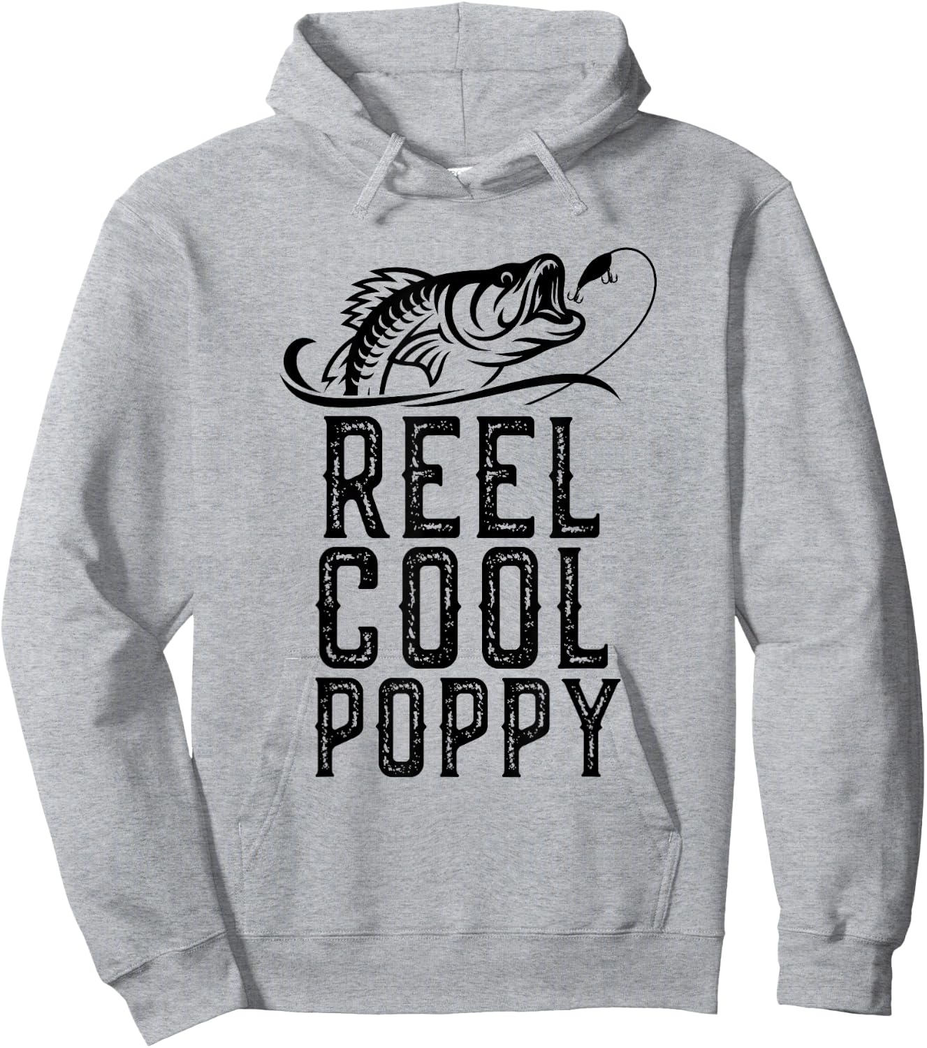 Reel Cool Poppy Fishing Fisherman Funny Grandpa Retro Hoodie - Hoodie | Ash