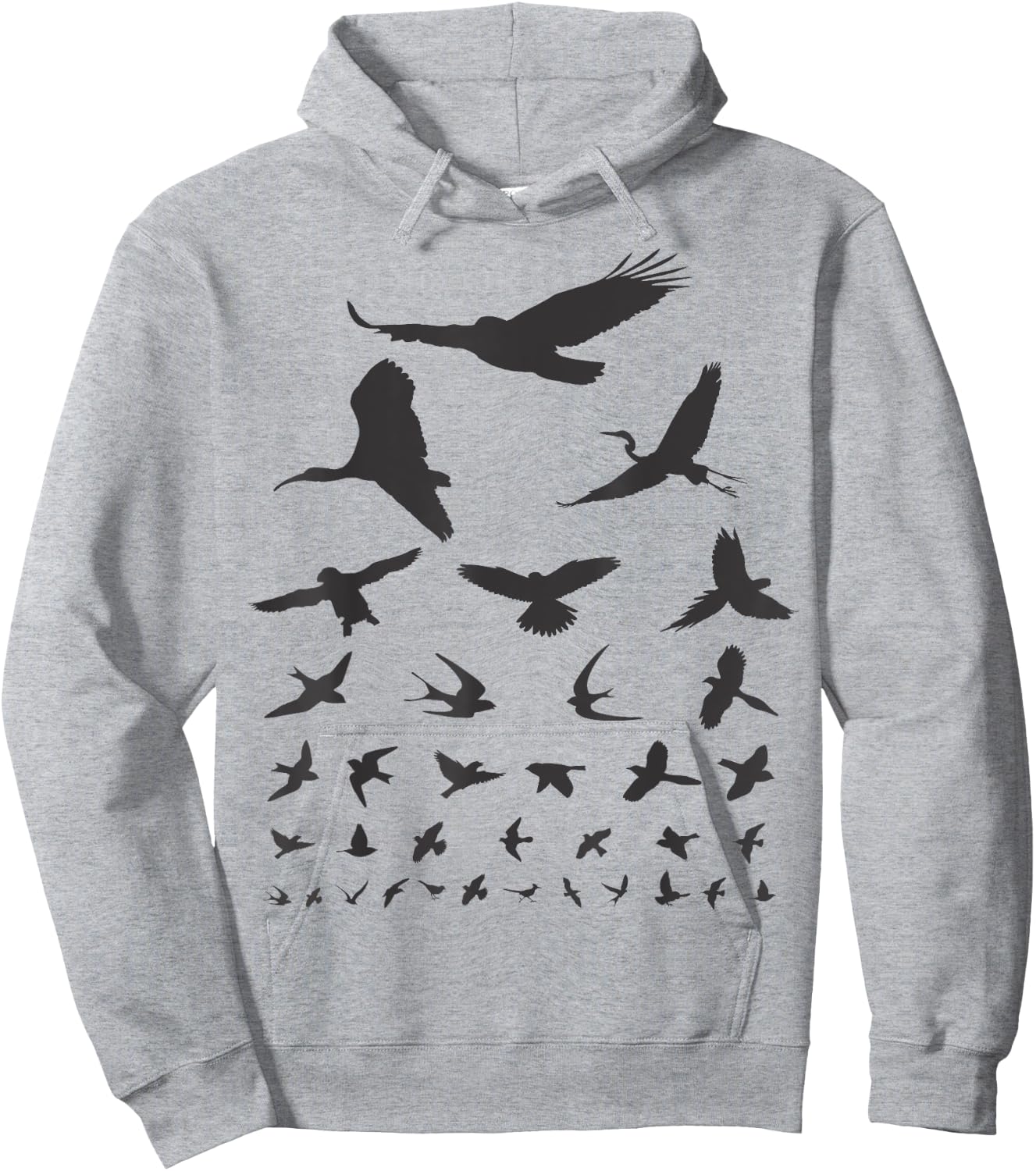Happy Birding Women's Birdwatching Eye Chart , Grey, Small, Short Sleeve Hoodie - Hoodie | Ash