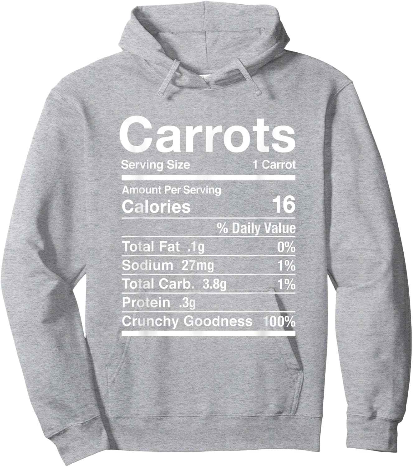 Carrots Costume Carrot Shirt Gift Nutrition Facts Hoodie - Hoodie | Ash