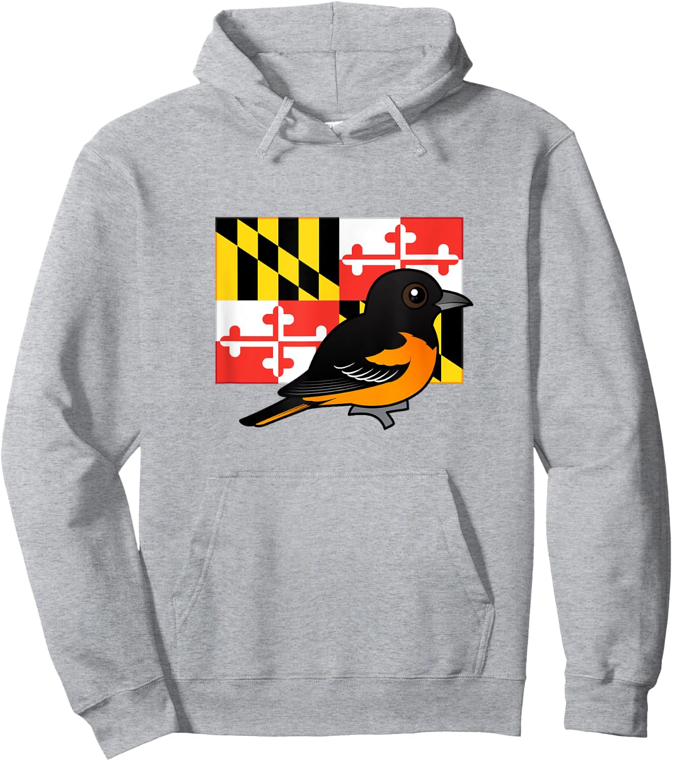 State Birdorable of Maryland: Cute Baltimore Oriole Hoodie - Hoodie | Ash