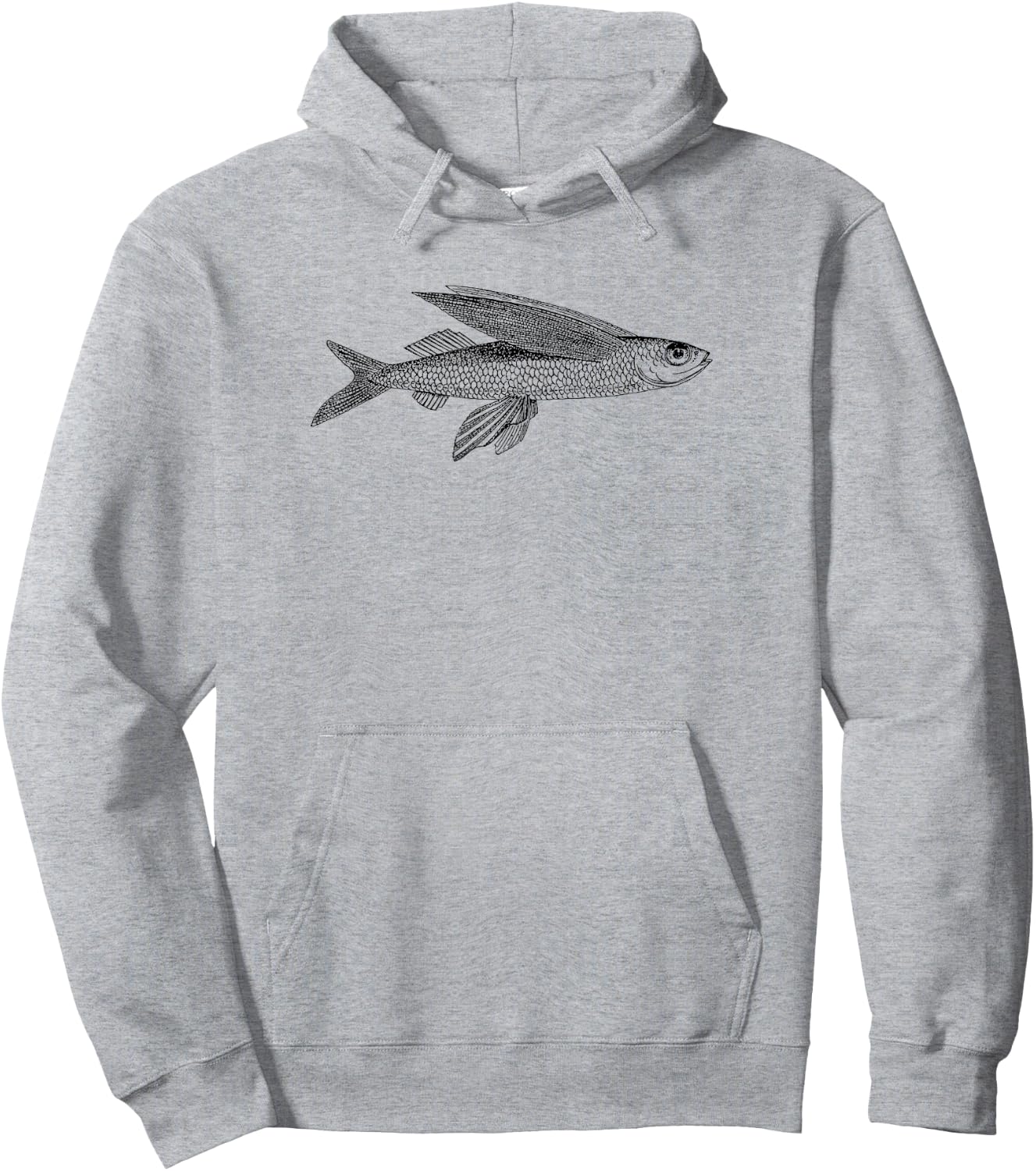 Flying fish simple graphic fisherman design Hoodie - Hoodie | Ash