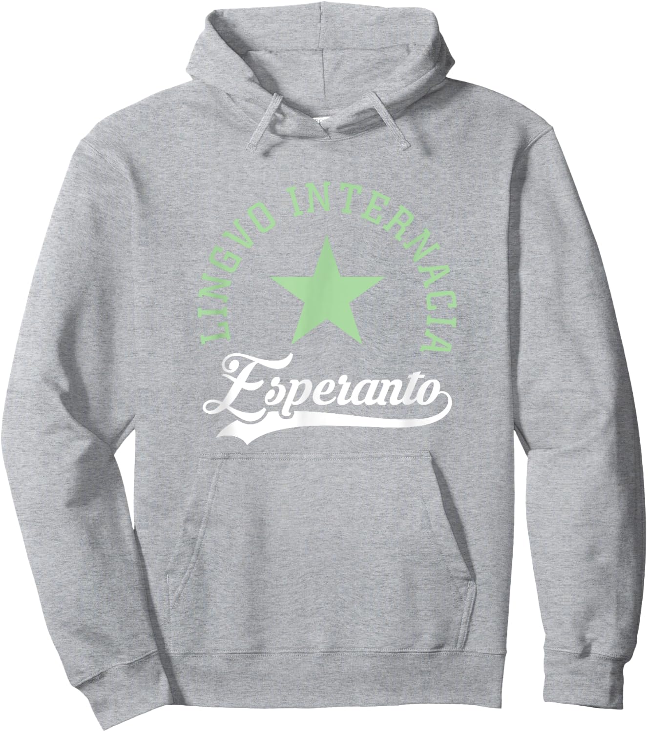 Verda Stelo Esperanto Women's Esperanto Lingvo Internacia Athletic Modern Green Short Sleeve Hoodie - Hoodie | Ash