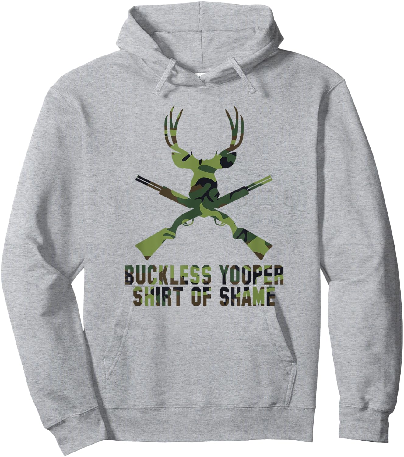 Buckless Yooper Shirt Of Shame - Michigan UP Shirt Hoodie - Hoodie | Ash