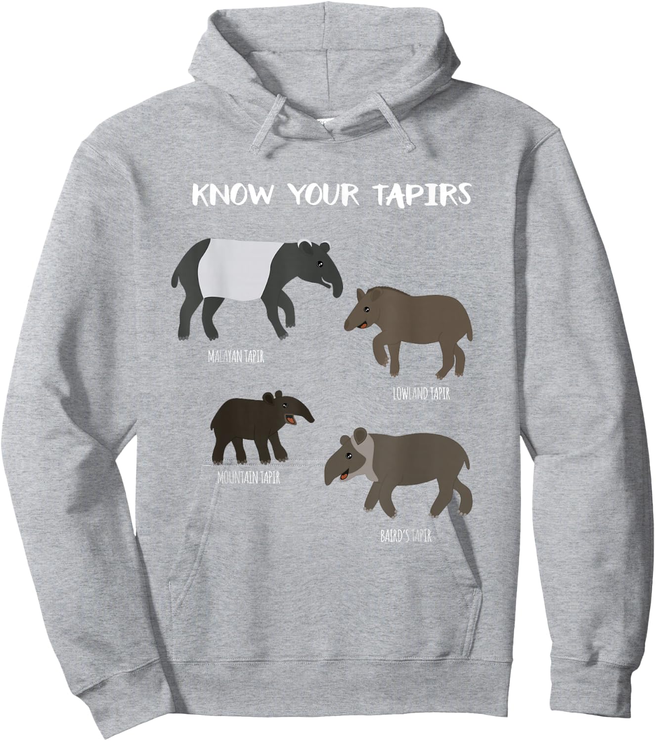 Know Your Tapirs Funny Tapir Animal Educational T Shirt Hoodie - Hoodie | Ash