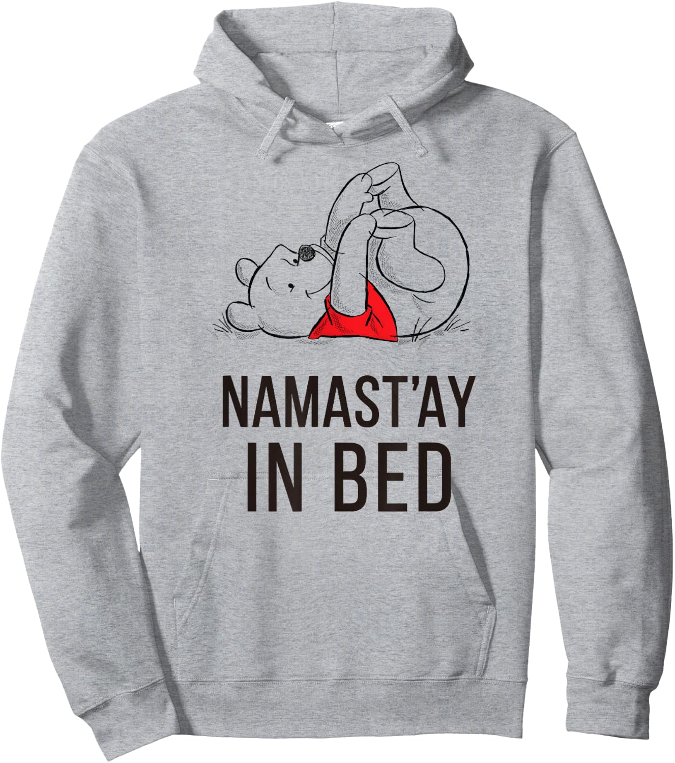 Disney Winnie the Pooh Namast'ay Short Sleeve Hoodie - Hoodie | Ash