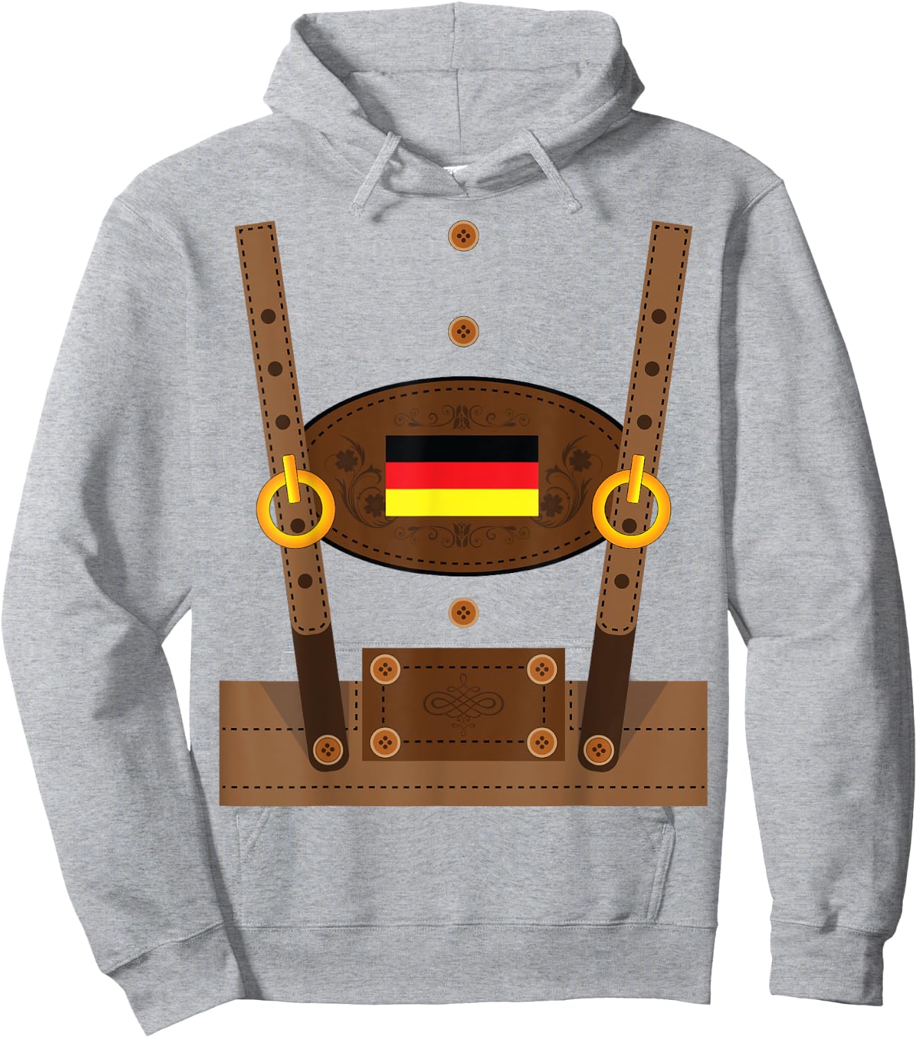Lederhosen Funny Oktoberfest Germany Costume Shirt Hoodie - Hoodie | Ash