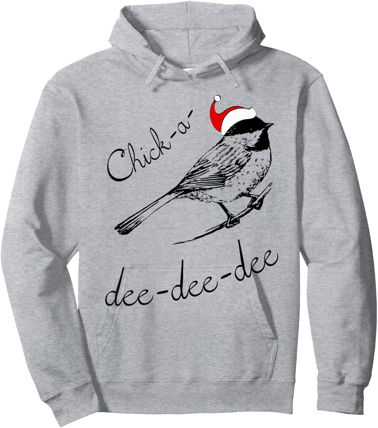 Chickadee Christmas Shirt Cute Santa Bird Lover Gift Hoodie - Hoodie | Ash