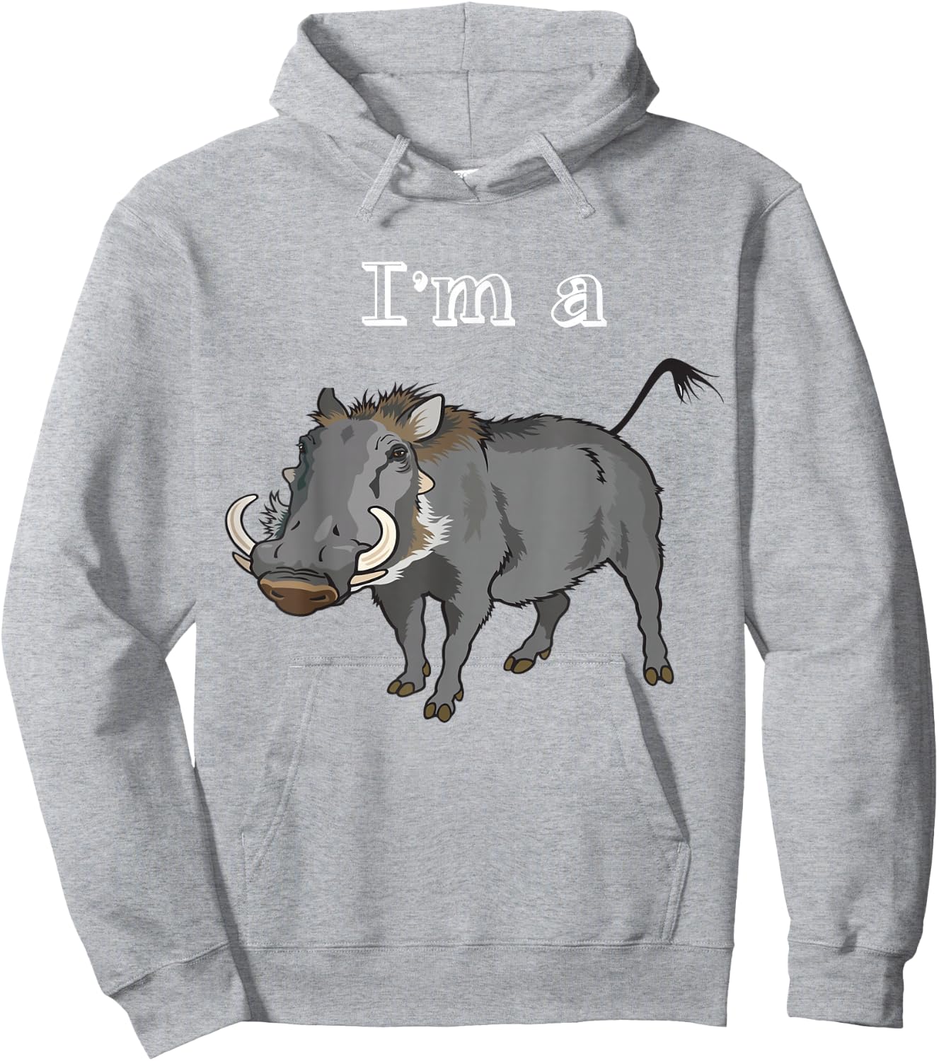 I'm a Wild Boar - Retro Warthog Funny Hoodie - Hoodie | Ash