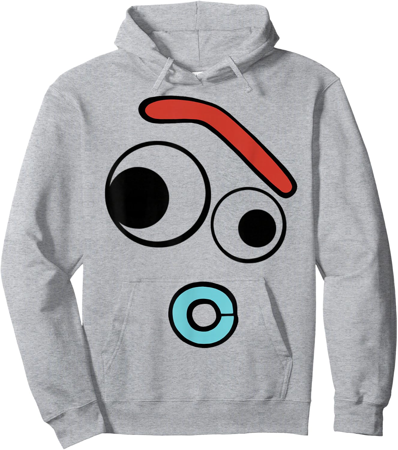 Disney Pixar Toy Story 4 Forky Large Surprised Face Hoodie - Hoodie | Ash
