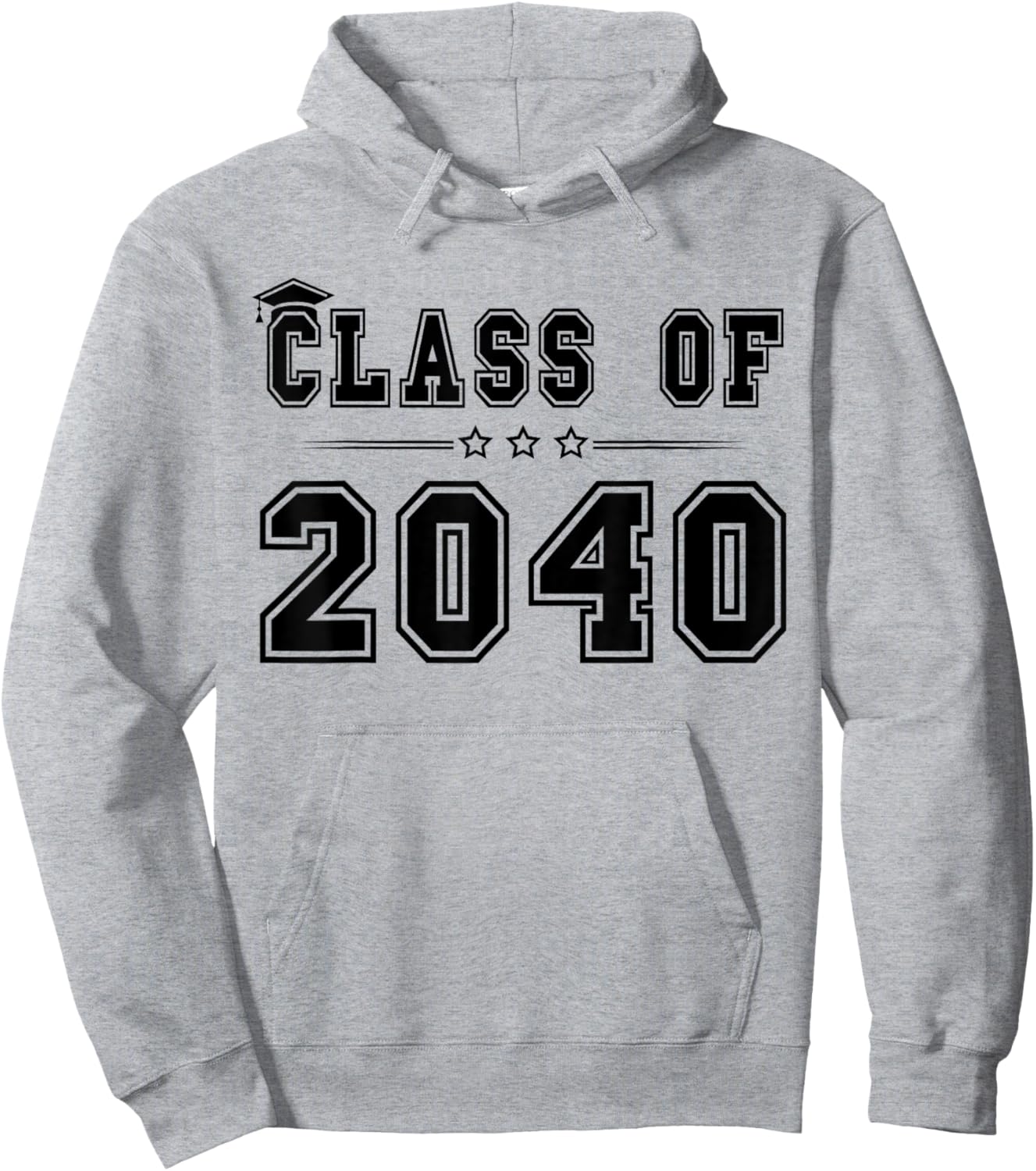 Class of 2040 Grow with Me Graduation Handprint On Back Hoodie - Hoodie | Ash