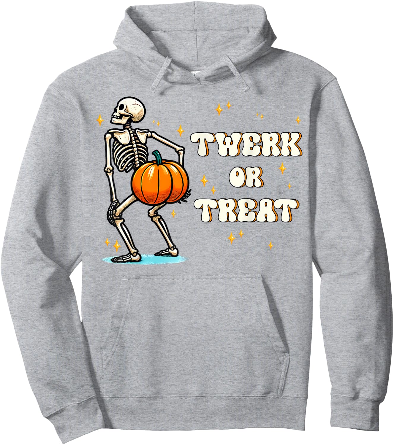 Twerk or Treat Skeleton Dancing Halloween Season Costume Hoodie - Hoodie | Ash