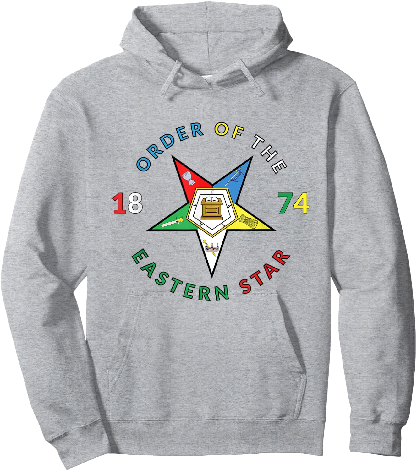 Order of the Eastern Star 1874 PHA OES Prince Hall Hoodie - Hoodie | Ash
