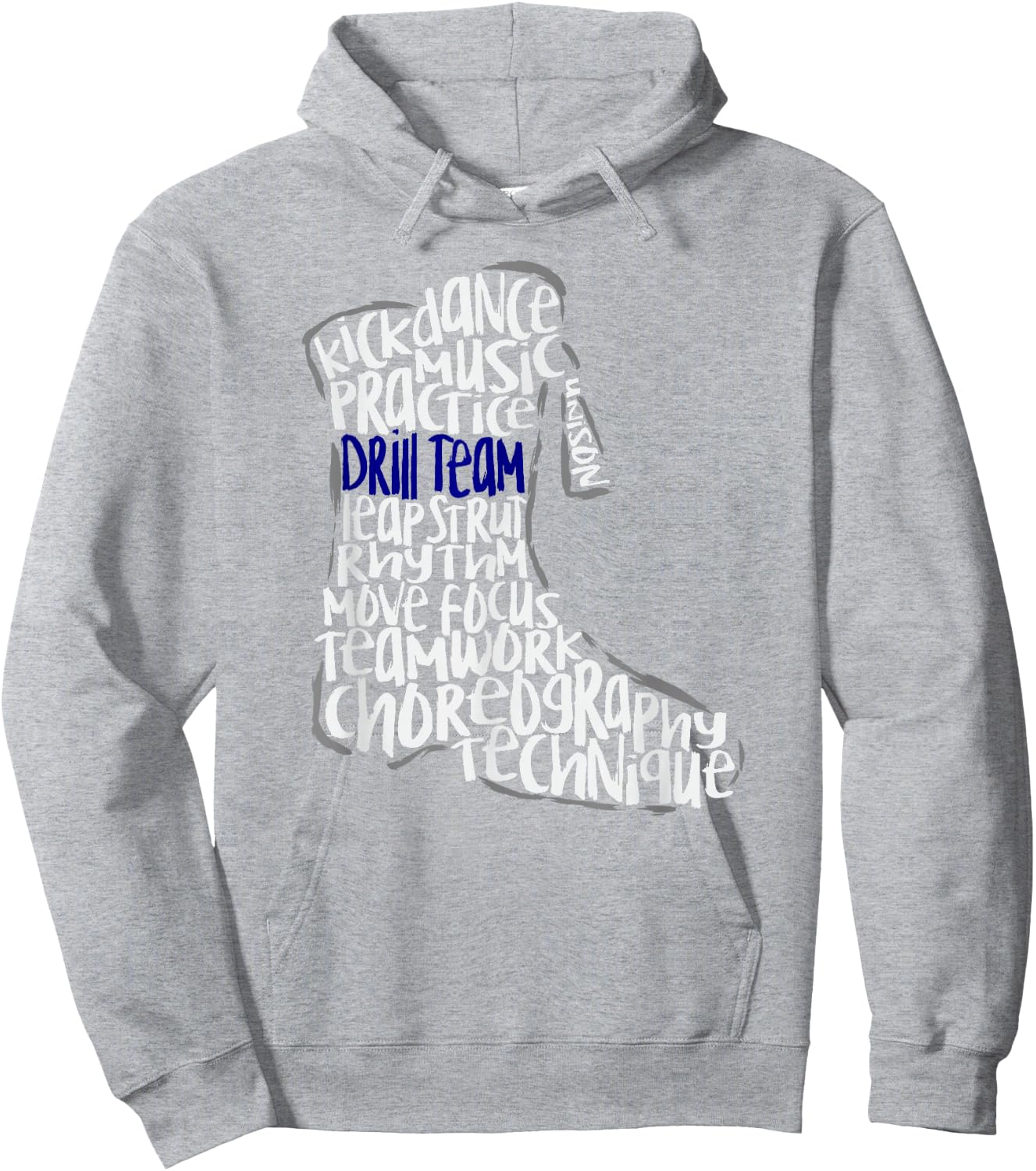 Drill Team Marching Band Word Cloud Art Hoodie - Hoodie | Ash