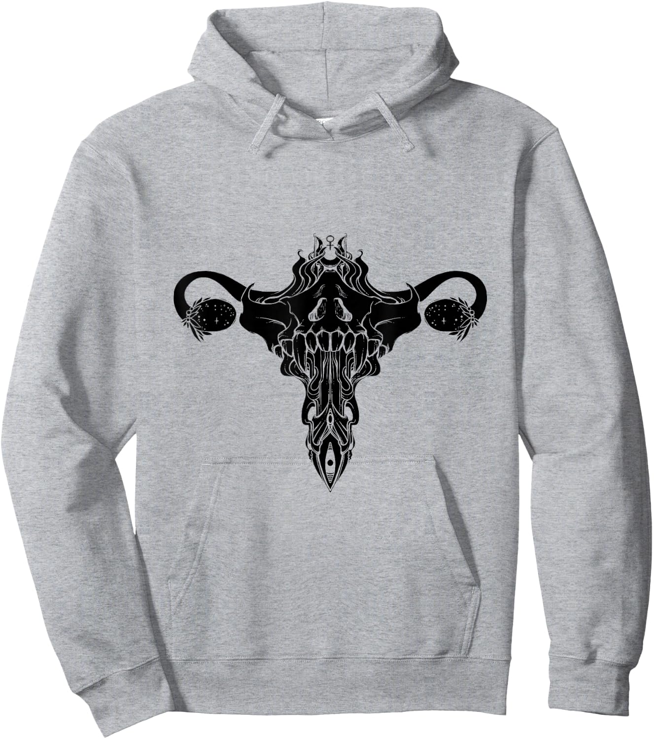Death Metal Uterus Feminism Symbol Hoodie - Hoodie | Ash