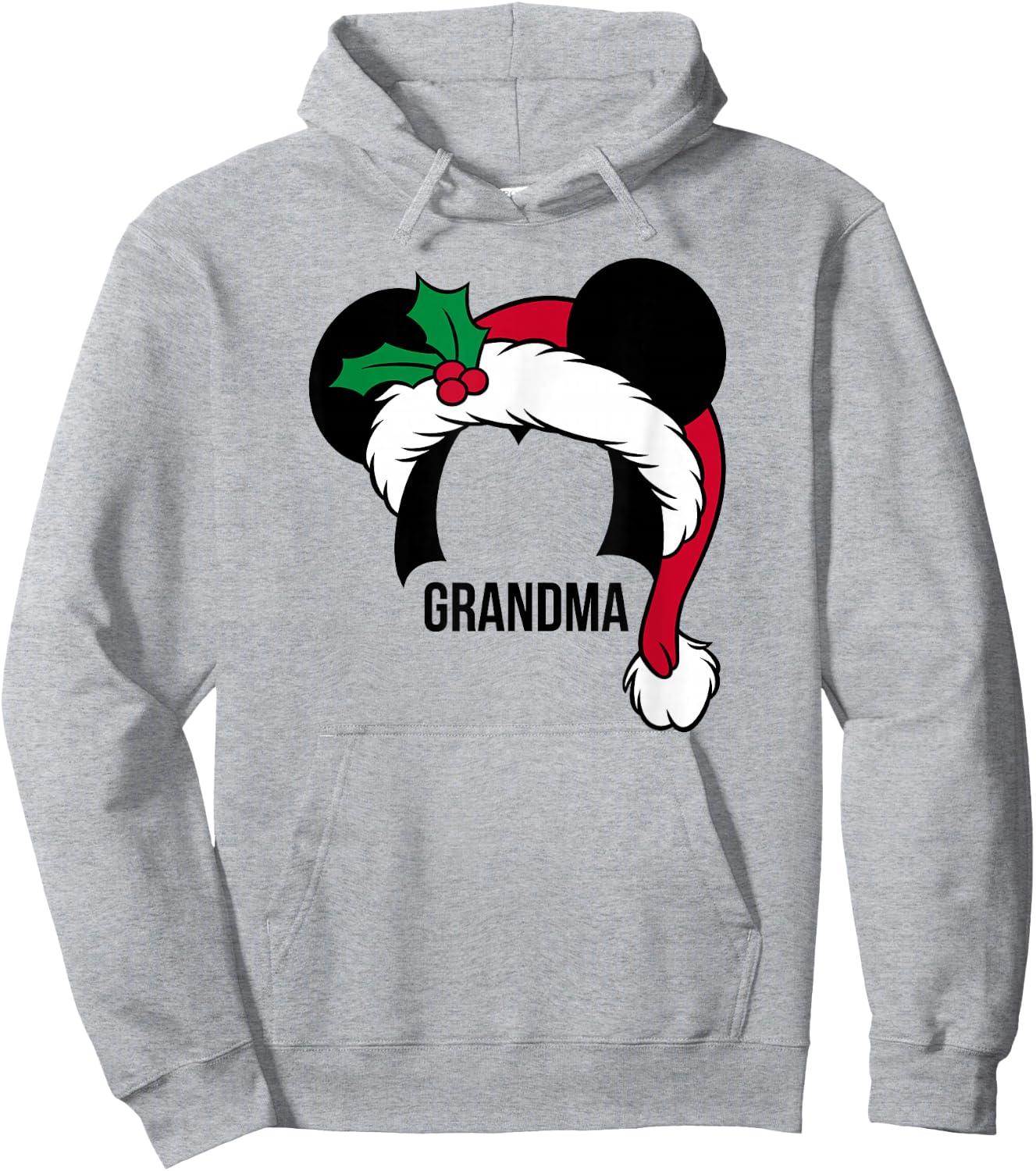 Disney Mickey Mouse Ears Santa Hat GRANDMA Holiday Hoodie - Hoodie | Ash