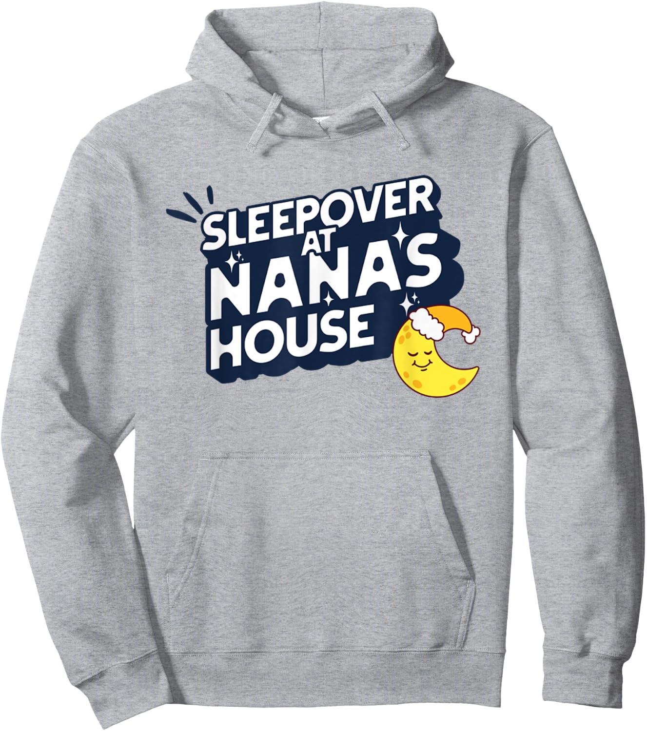 Grandkids Sleepover At Nana's House Moon PJ Slumber Party Hoodie - Hoodie | Ash