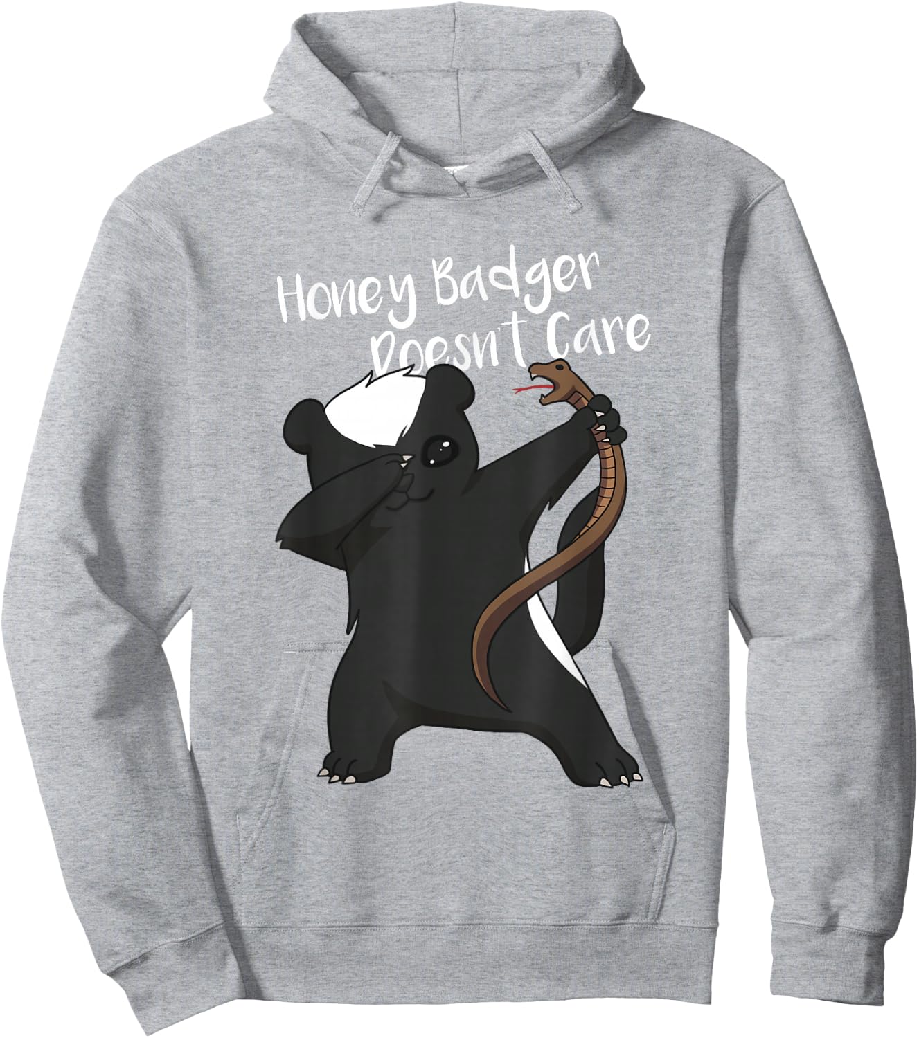 Honey Badger Doesn't Care Funny Animal Dabbing T Shirt Hoodie - Hoodie | Ash