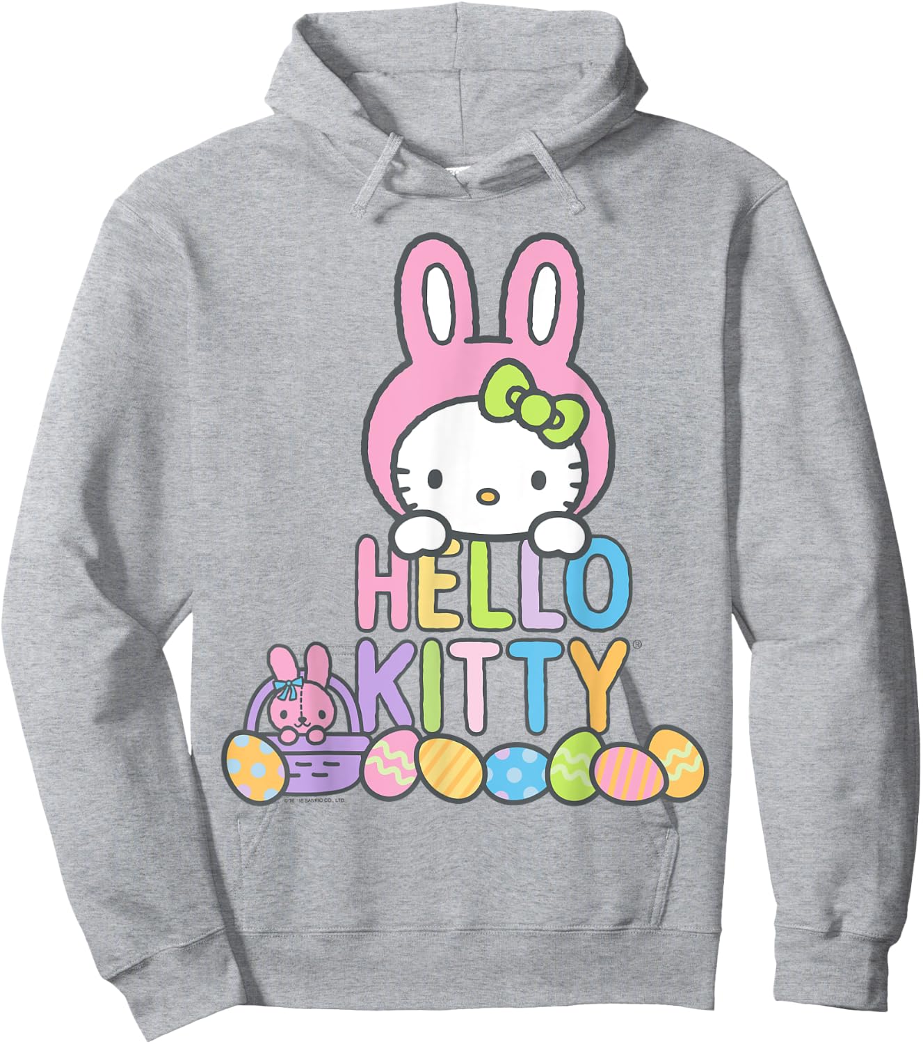 Hello Kitty Easter Bunny Logo Shirt Hoodie - Hoodie | Ash