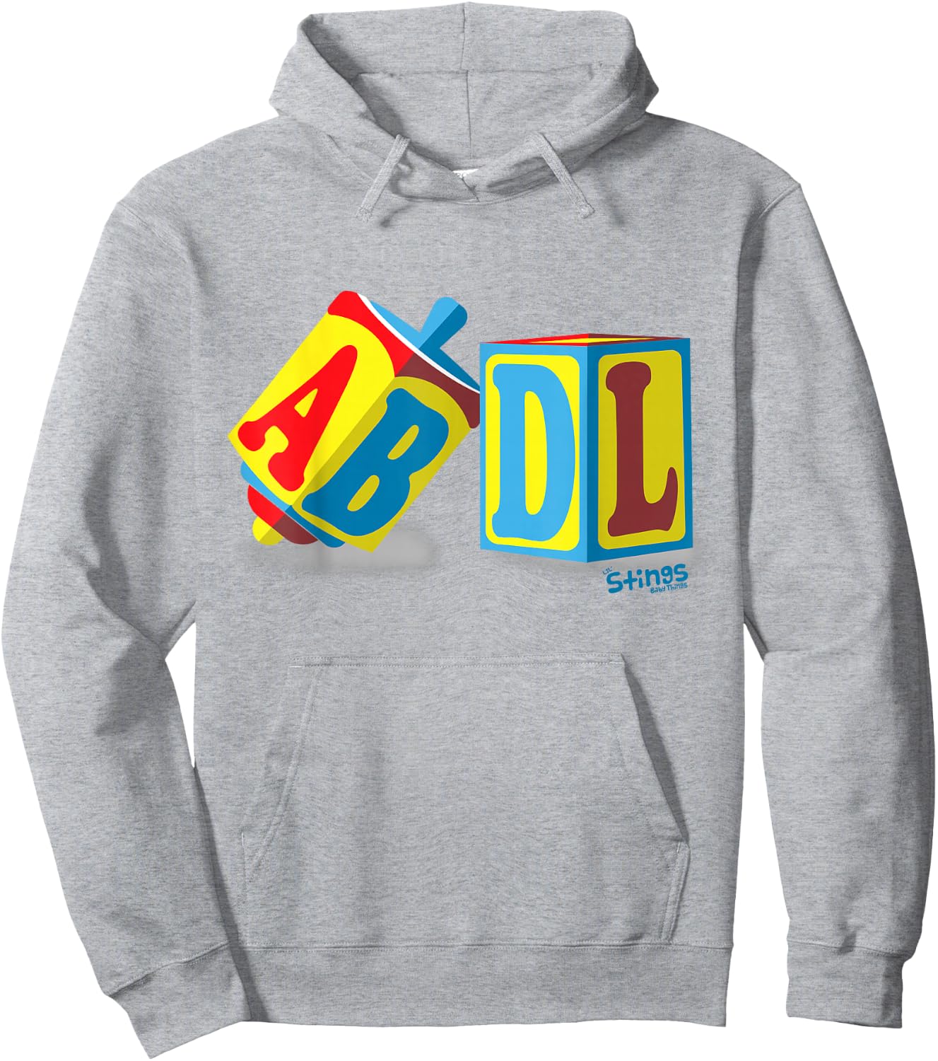 ABDL Adult Baby Blocks All Over - Lil' Stings Hoodie - Hoodie | Ash