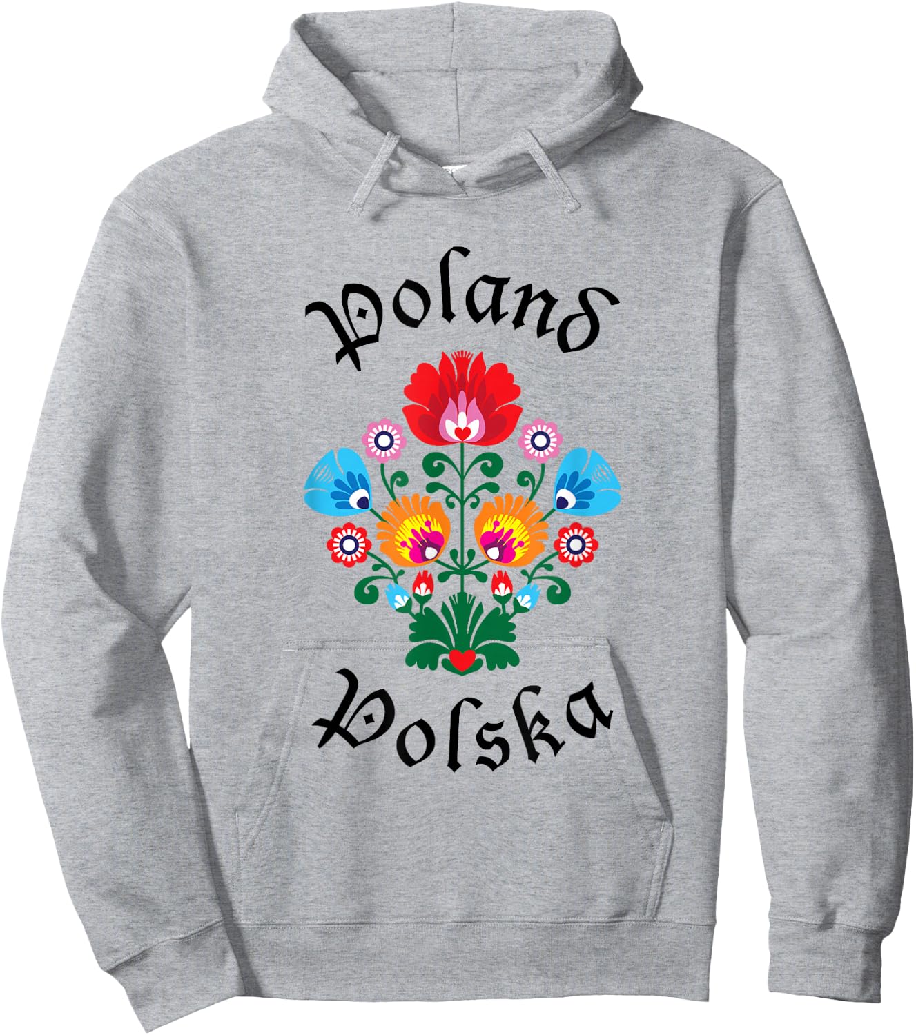 POLAND | Folk Art Flowers WYCINANKI Polska, Polish Day Fest Hoodie - Hoodie | Ash