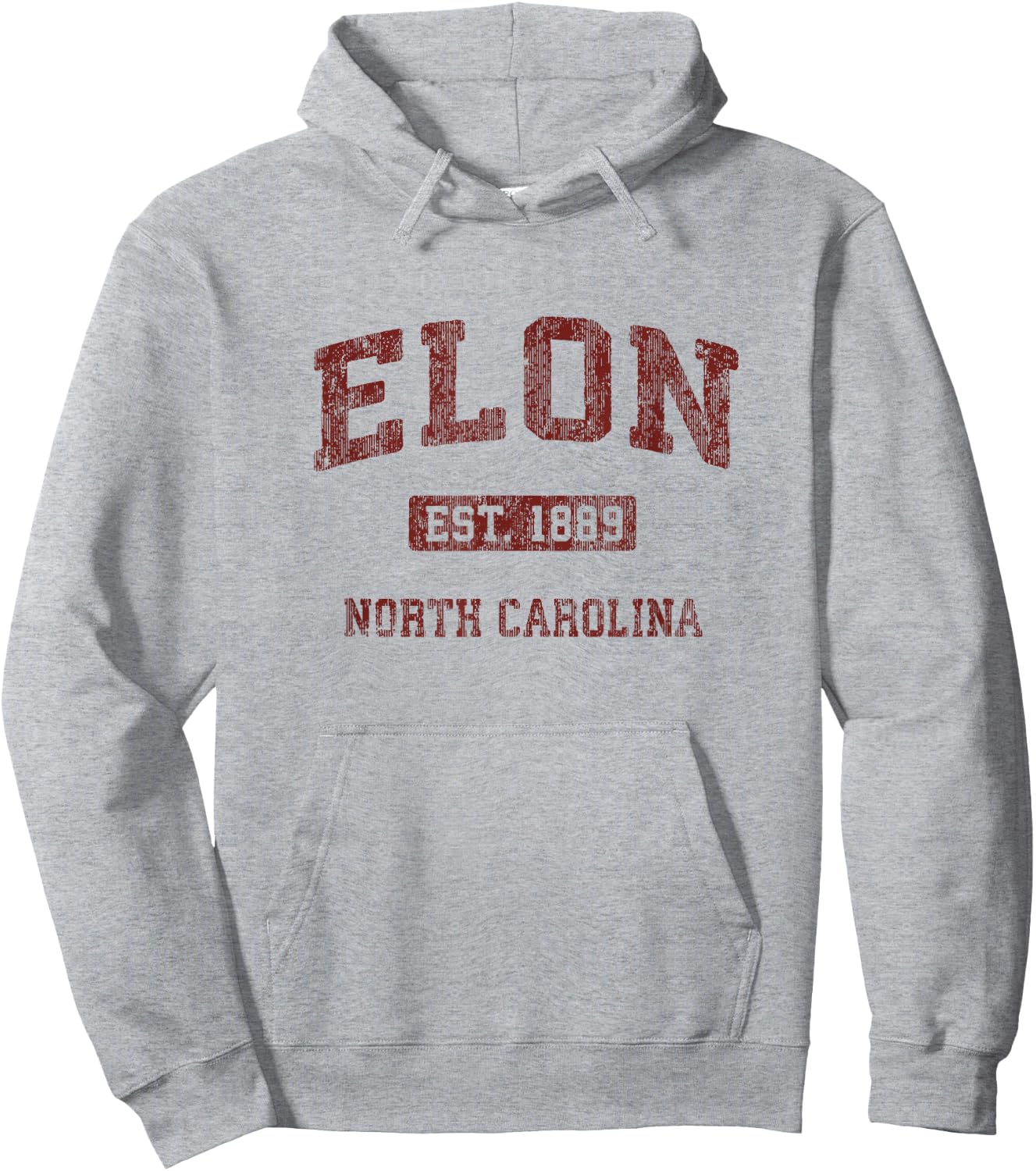 Elon North Carolina NC Vintage Athletic Sports Design Hoodie - Hoodie | Ash