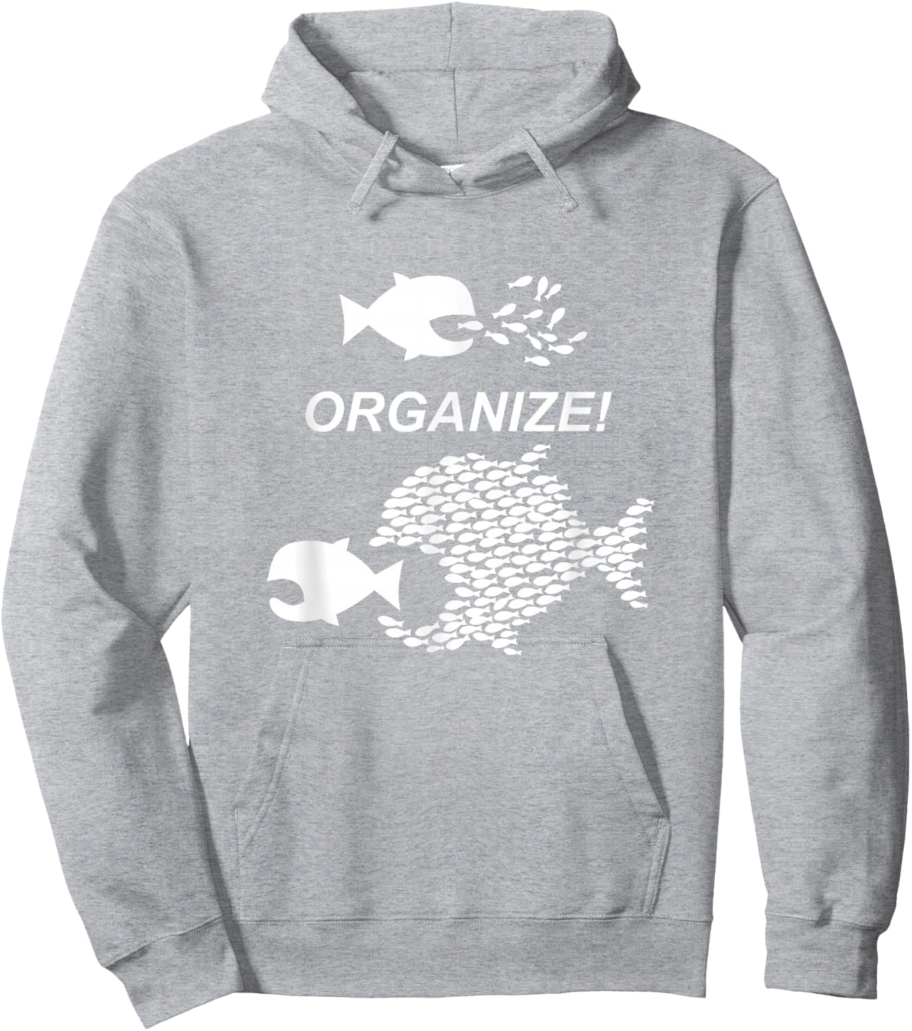 Big Fish Little Fish Pro Union Graphic Shirt Organize Hoodie - Hoodie | Ash
