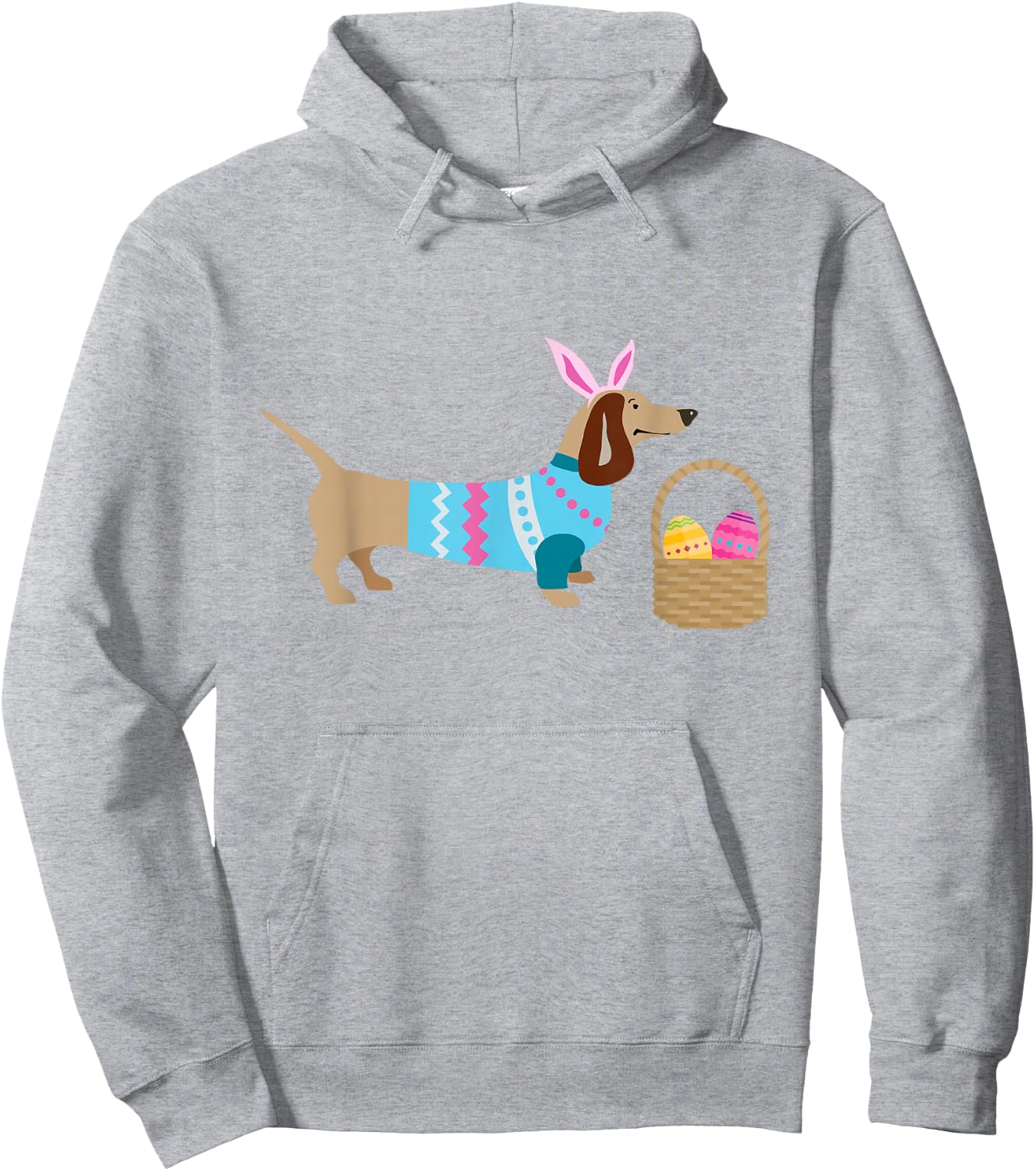 Weiner Daschund Easter Doxie in Dog Dress Men Women Kids Hoodie - Hoodie | Ash
