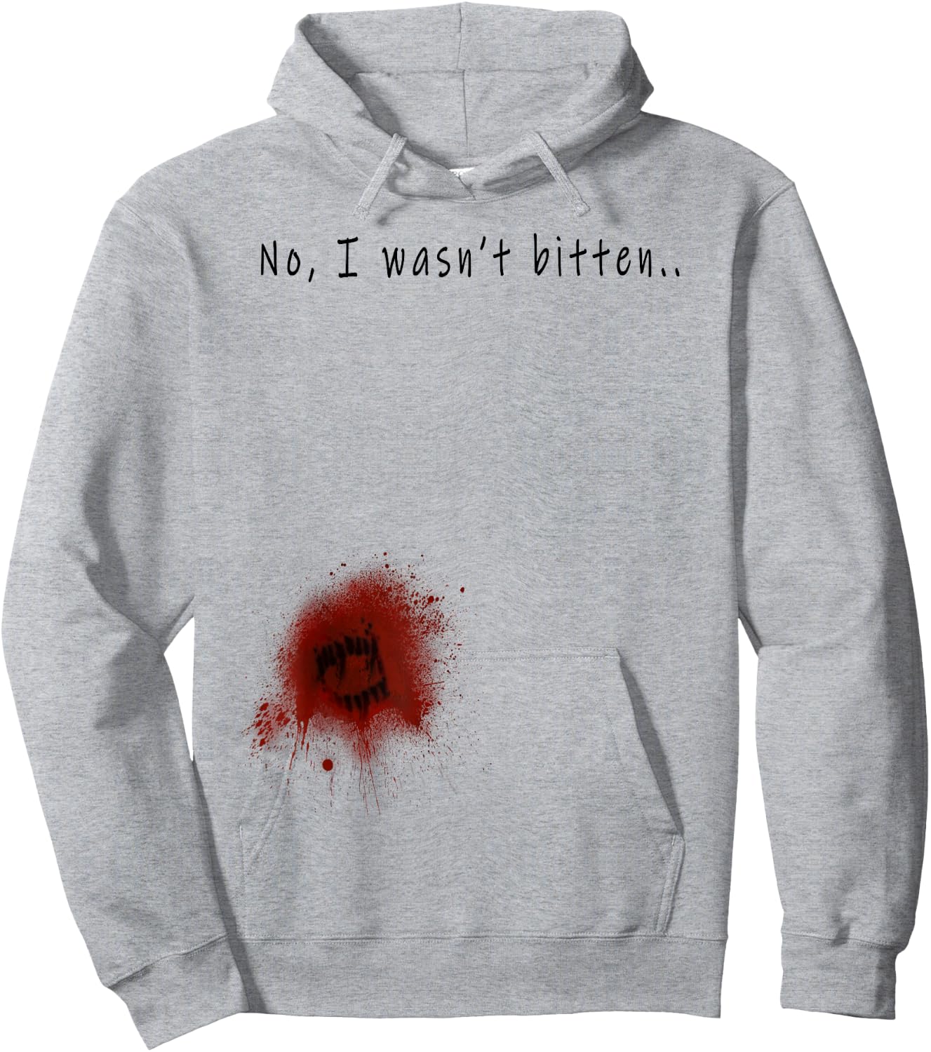 Funny Zombie Bite Halloween T shirt Bitten Injury Men Women Hoodie - Hoodie | Ash