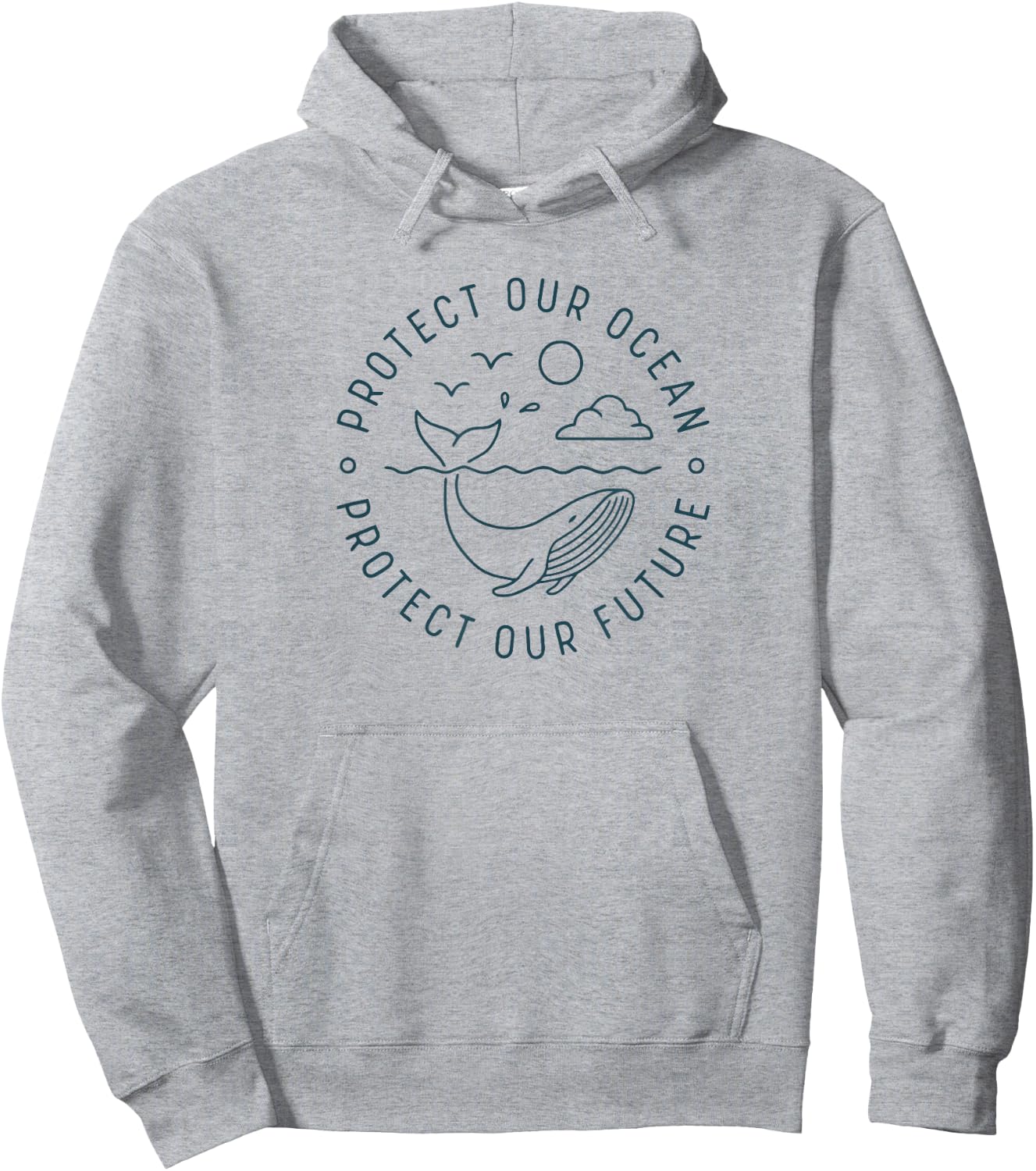 Protect Our Ocean Protect Our Future Whale Ocean Hoodie - Hoodie | Ash
