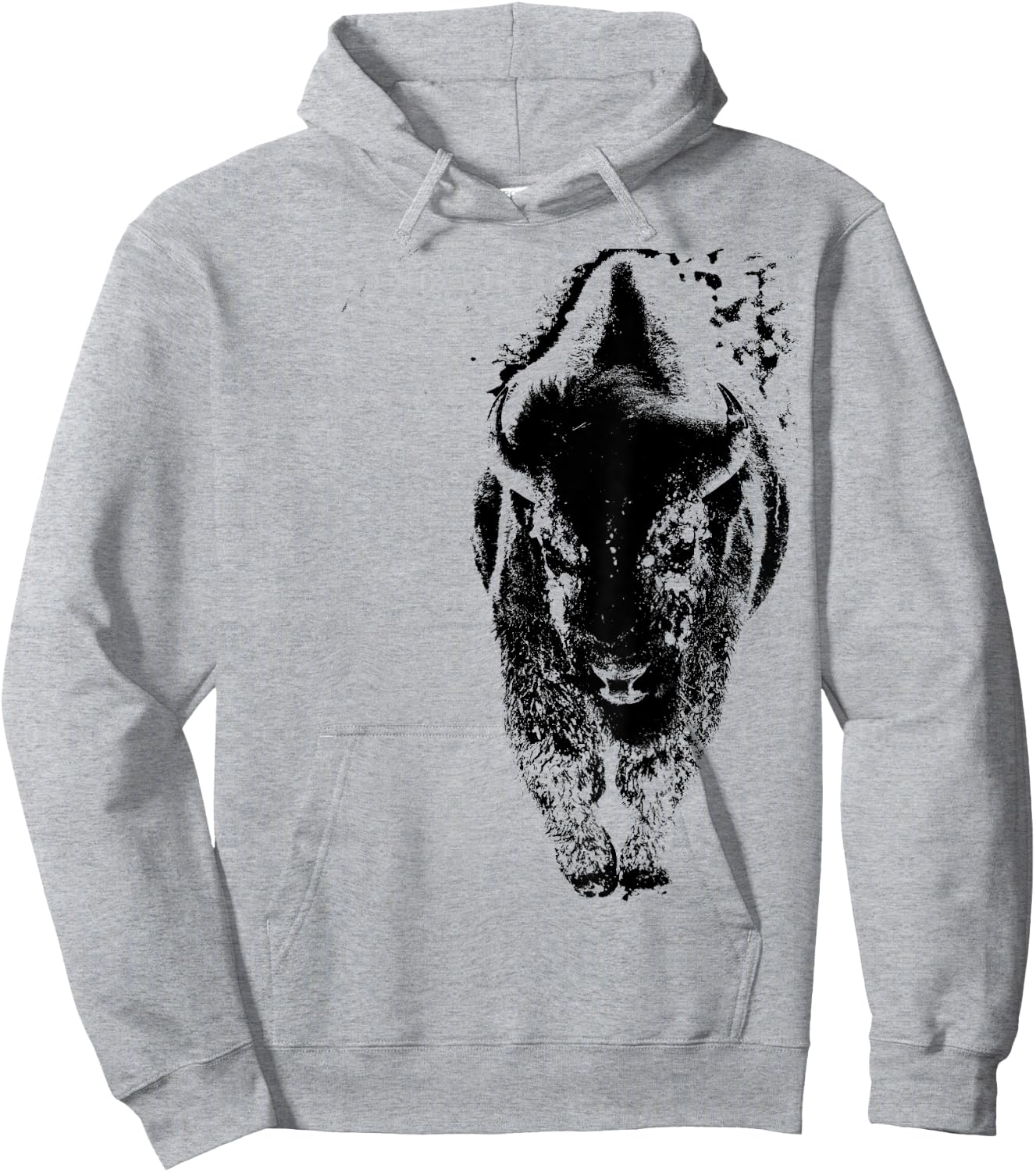 Buffalo Shirt American Bison Shirt snow Western Shirt Gift Hoodie - Hoodie | Ash