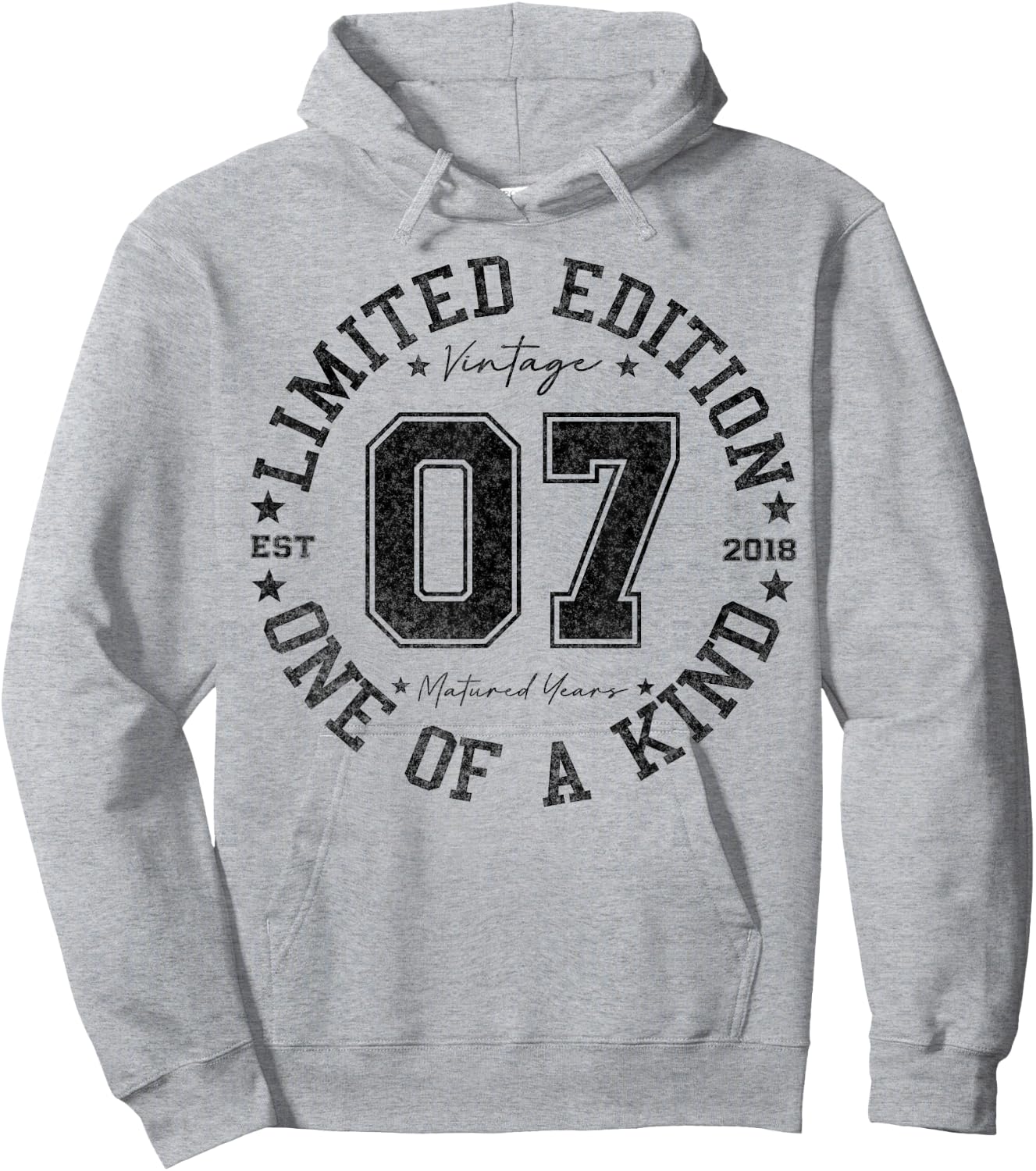 7 Year Old Gifts Vintage 2018 Limited Edition 7th Birthday Hoodie - Hoodie | Ash