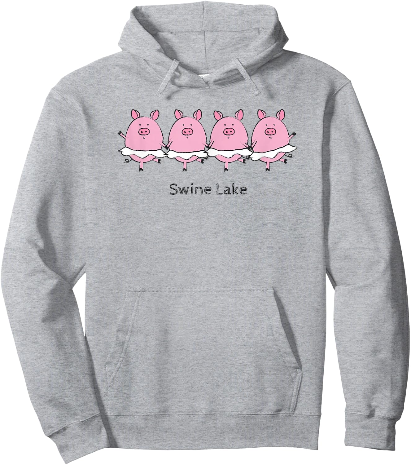 [Swine Lake] Swan Lake Funny Ballet Pig Hoodie - Hoodie | Ash
