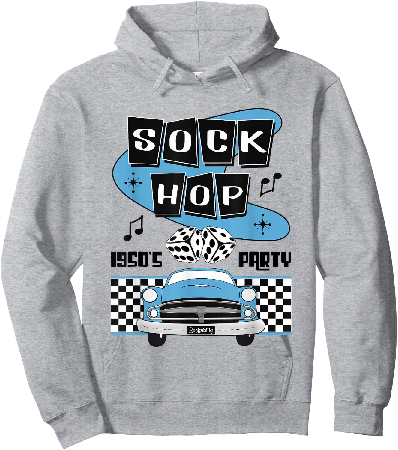 50s Sock Hop Dance Rock N Roll Shirt Rockabilly Classic Car Hoodie - Hoodie | Ash