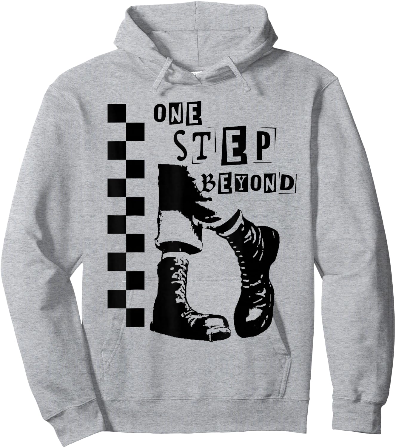 2 Tone Ska One Step Beyond Music Checkerboard Hoodie - Hoodie | Ash