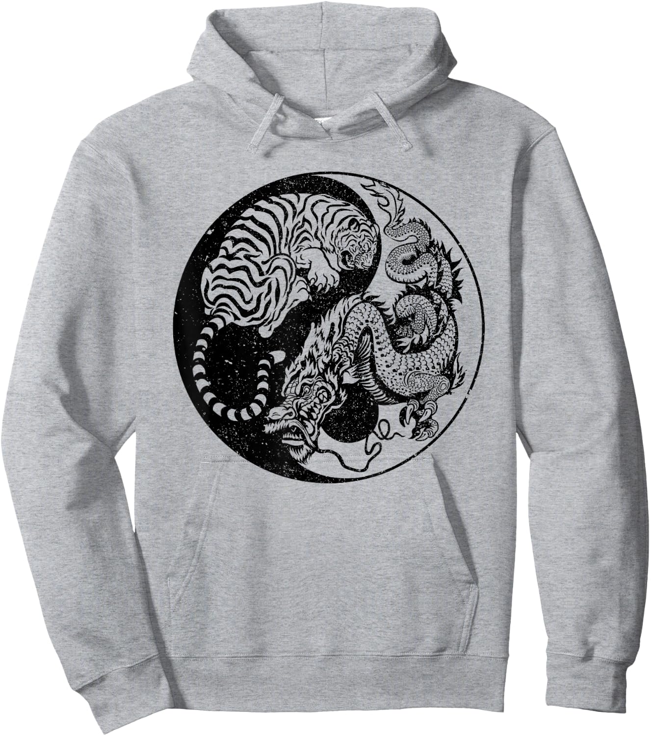 Dragon Vs Tiger Tattoo! Yin and Yang Beast Fight Hoodie - Hoodie | Ash