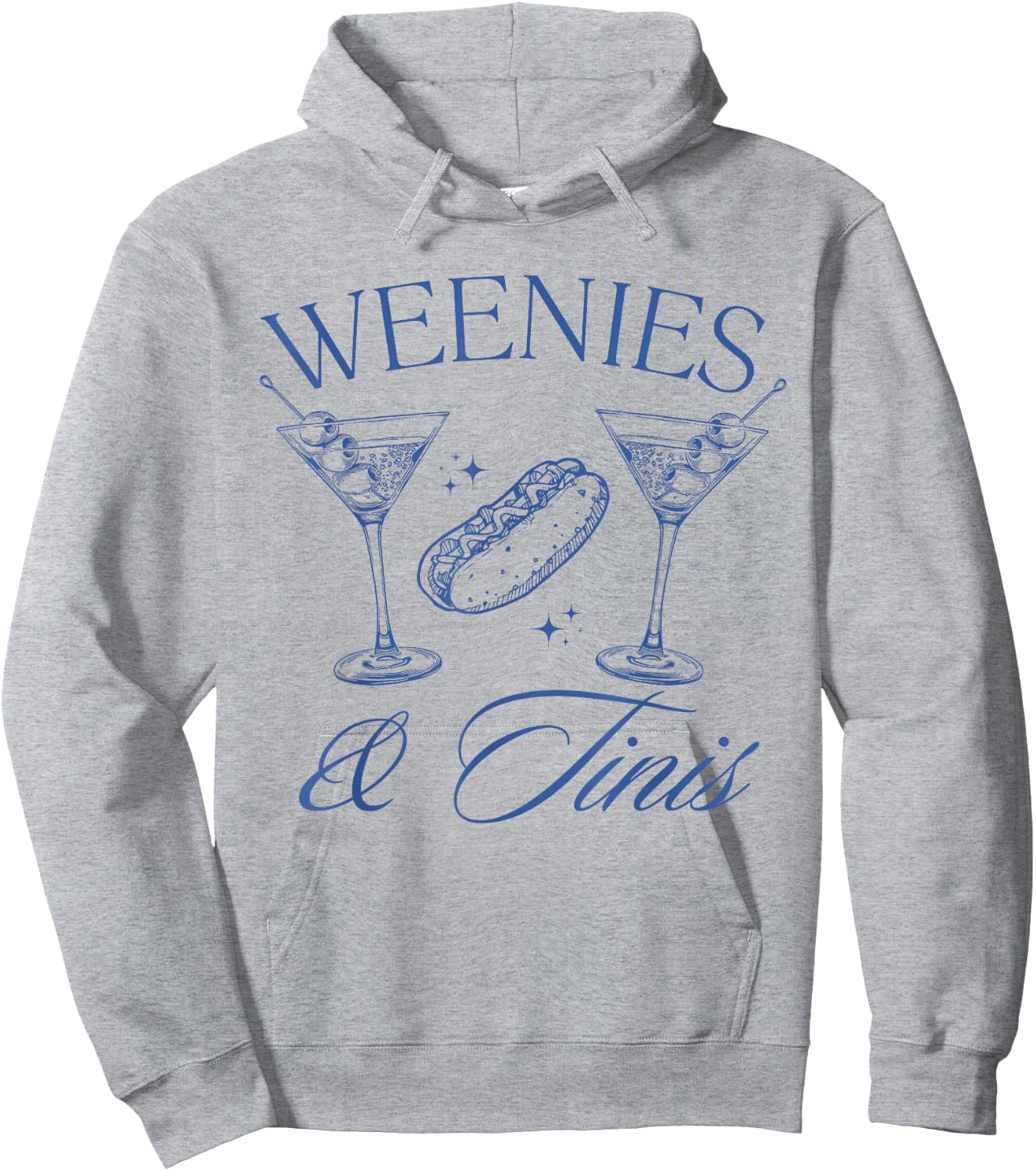 Weenies and Tinis Hot Dogs with Martini Cocktail Party Hoodie - Hoodie | Ash