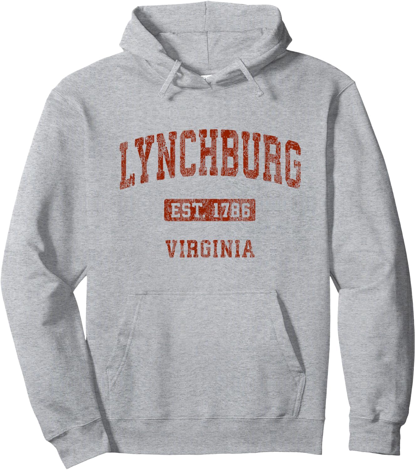 Lynchburg Virginia VA Vintage Athletic Sports Design Hoodie - Hoodie | Ash