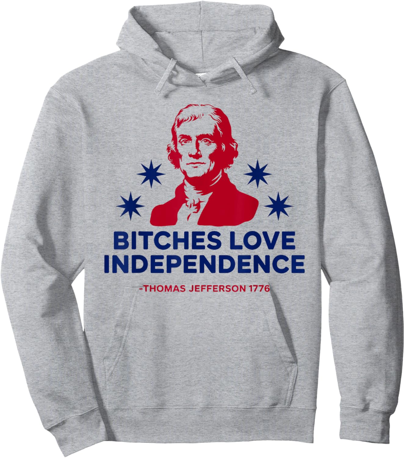 Retro Bitches Love Independence Funny 4th Of July Hoodie - Hoodie | Ash