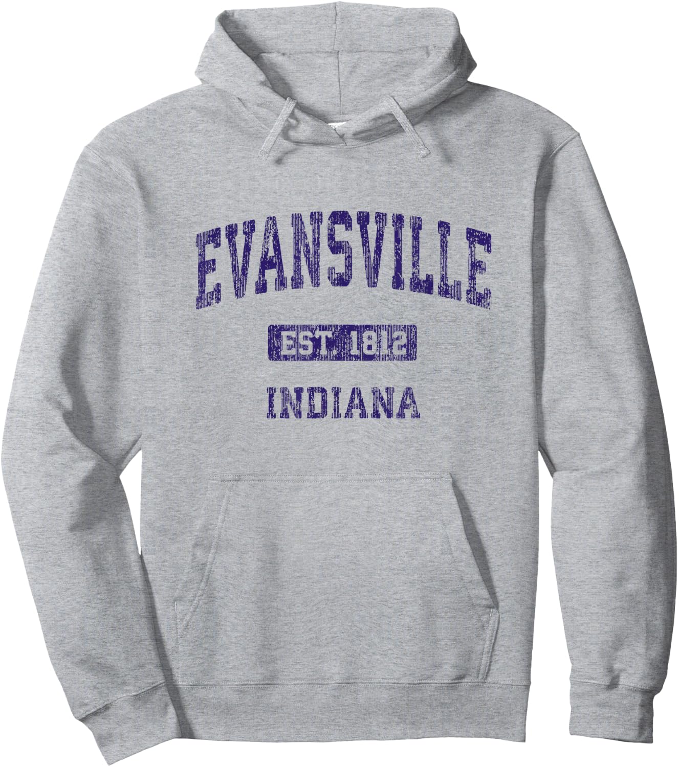 Evansville Indiana IN Vintage Athletic Sports Design Hoodie - Hoodie | Ash