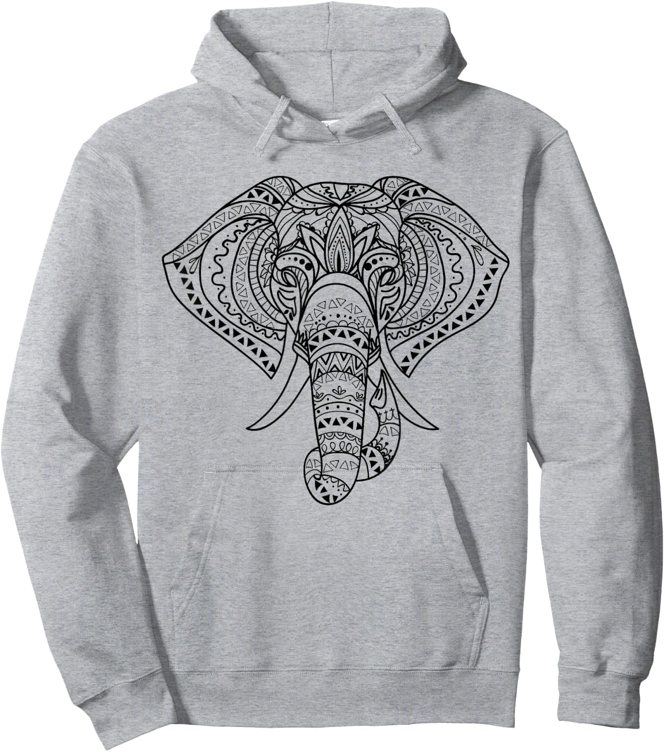 Elephant Mandala, Ethnic Native American Shamanic Hoodie - Hoodie | Ash
