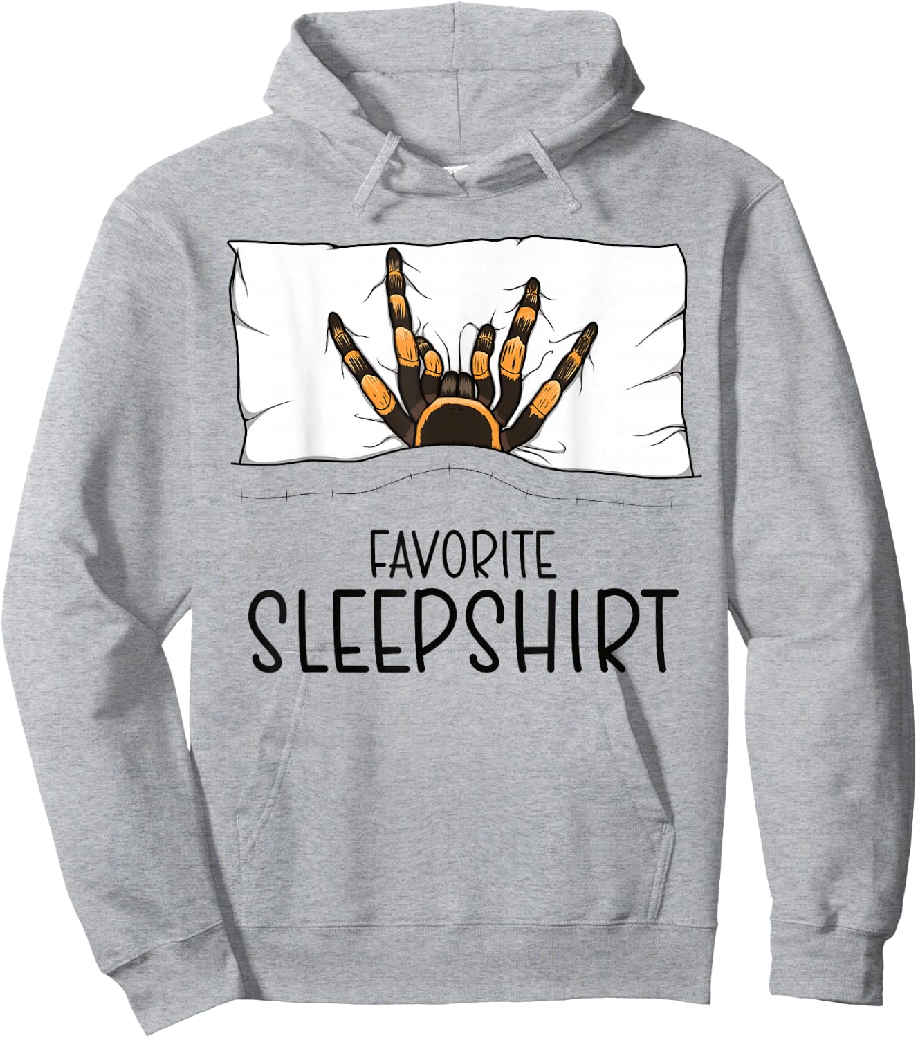 Favorite Sleepshirt Tarantula, Napping Spider Pajama Hoodie - Hoodie | Ash