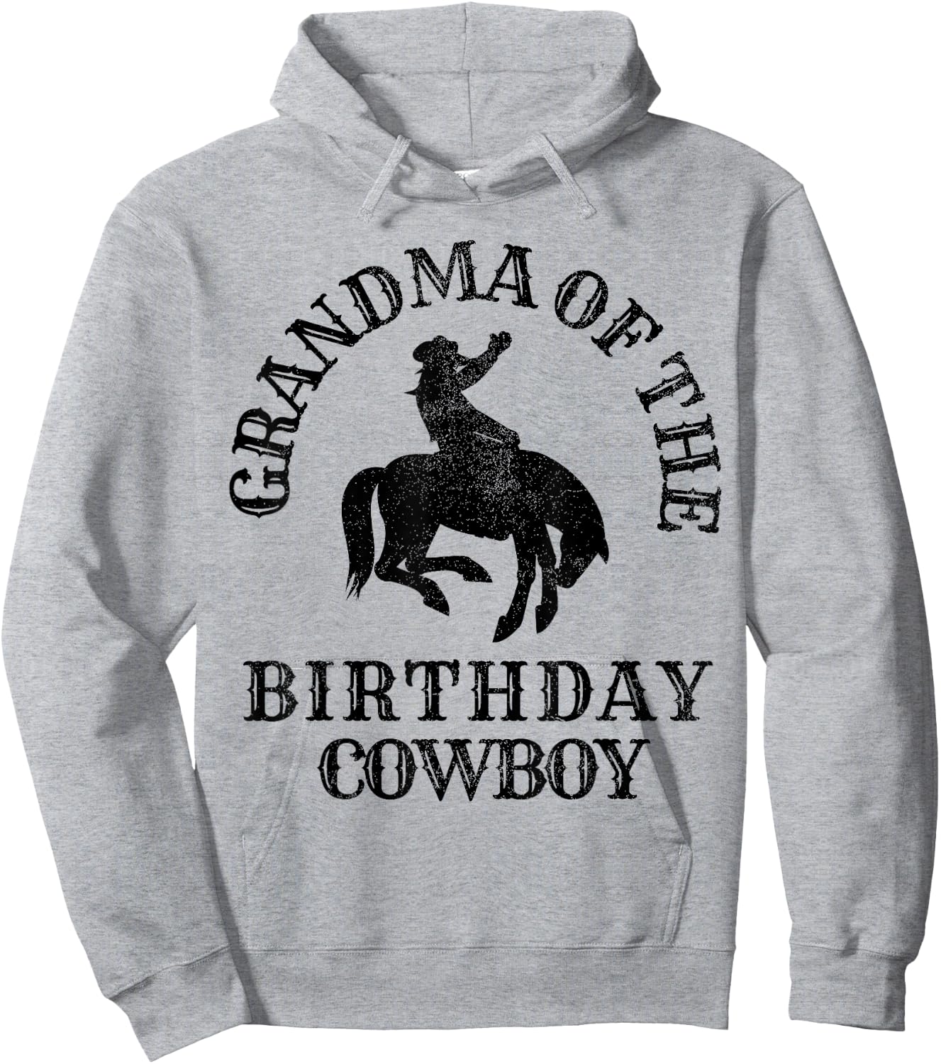 Grandma of the Birthday Cowboy Western Rodeo Party Matching Hoodie - Hoodie | Ash