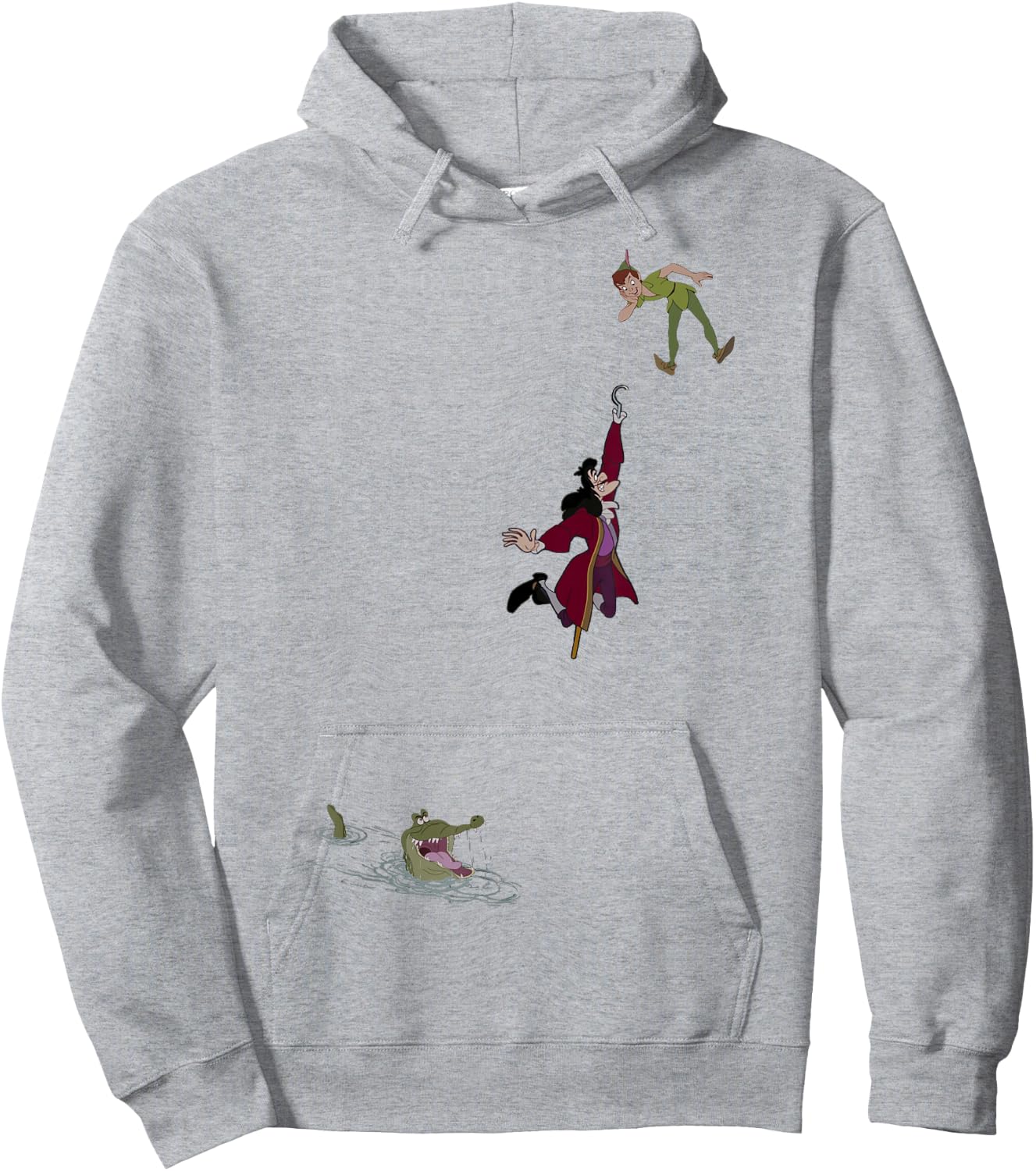 Disney Peter Pan Hook Falling to The Alligator Small Hoodie - Hoodie | Ash