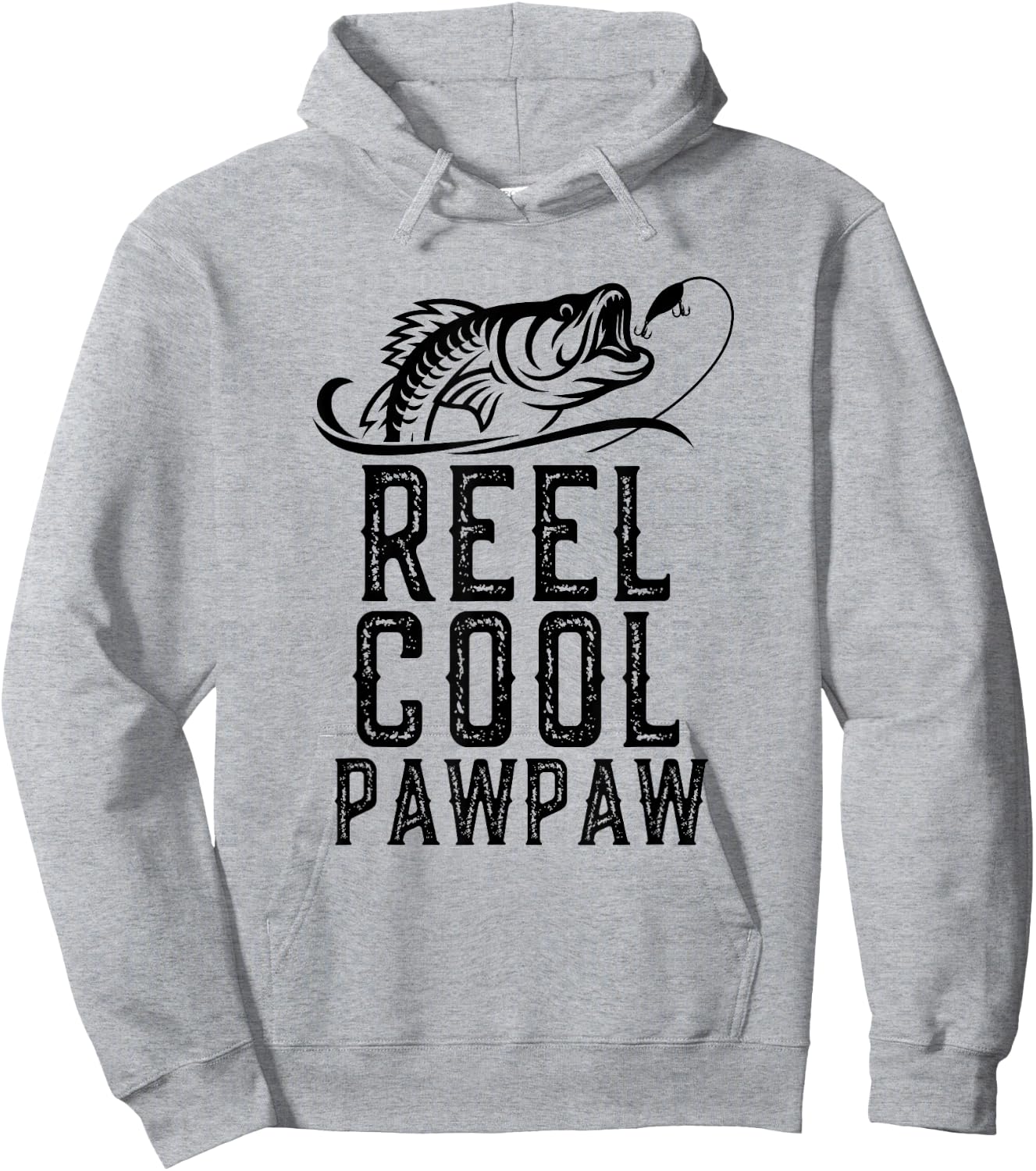 Reel Cool Pawpaw Fishing Fisherman Grandpa Retro Paw-Paw Hoodie - Hoodie | Ash