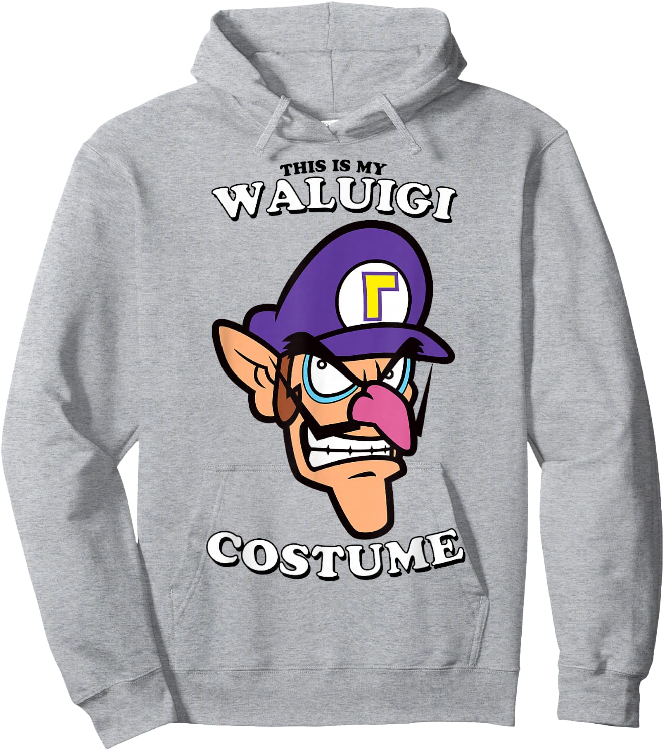 Super Mario Halloween Vintage This Is My Waluigi Costume Hoodie - Hoodie | Ash